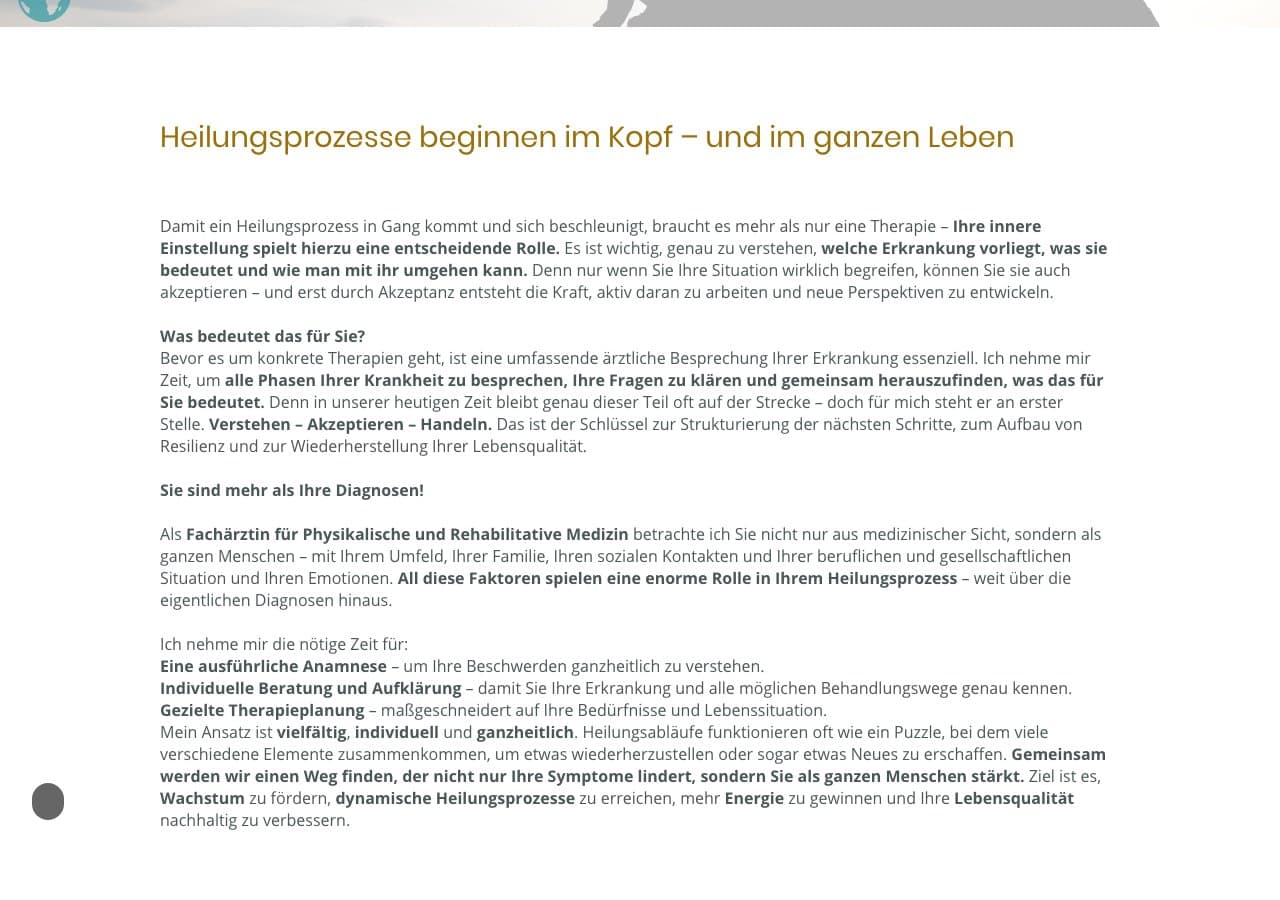 Praxis für regenerative Medizin, Reflex- und Schmerztherapie