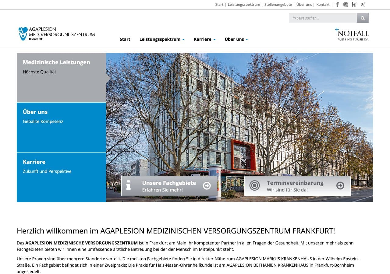 AGAPLESION MEDIZINISCHES VERSORGUNGSZENTRUM FRANKFURT