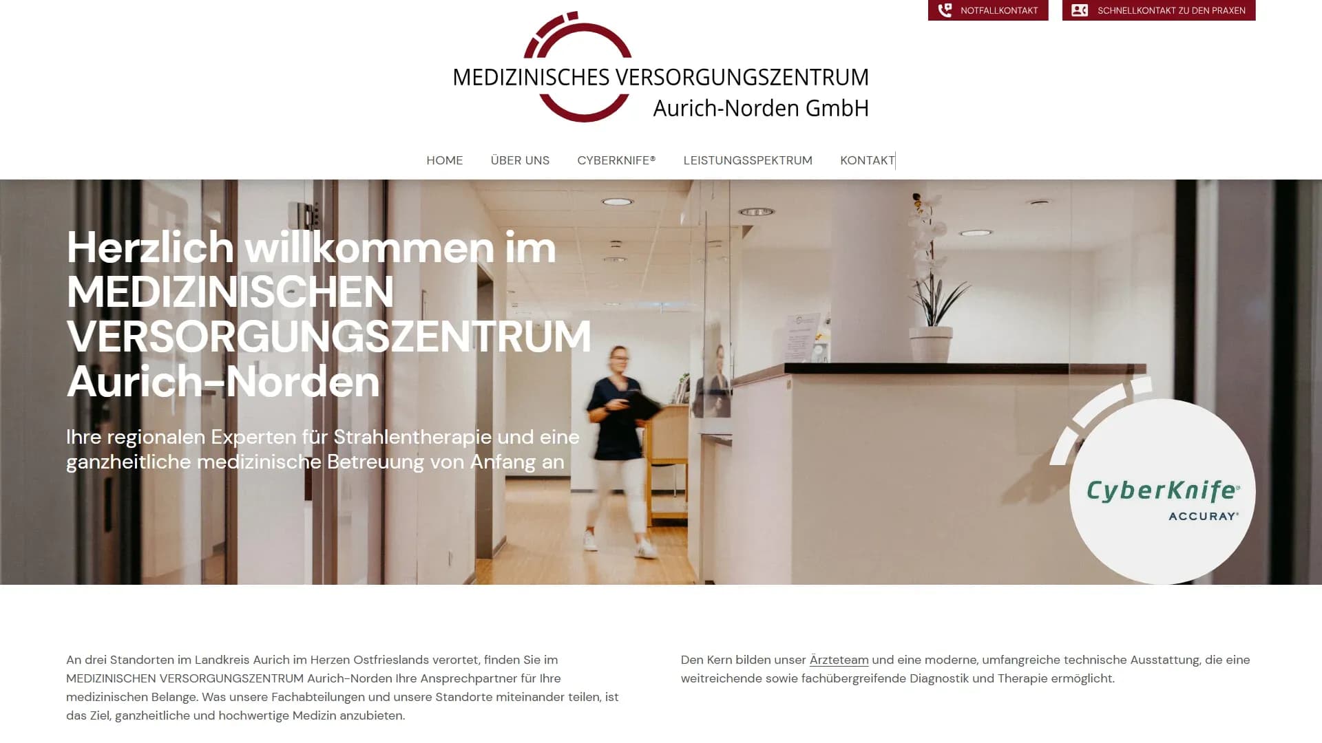 MEDIZINISCHES VERSORGUNGS­ZENTRUM Aurich-Norden — Website