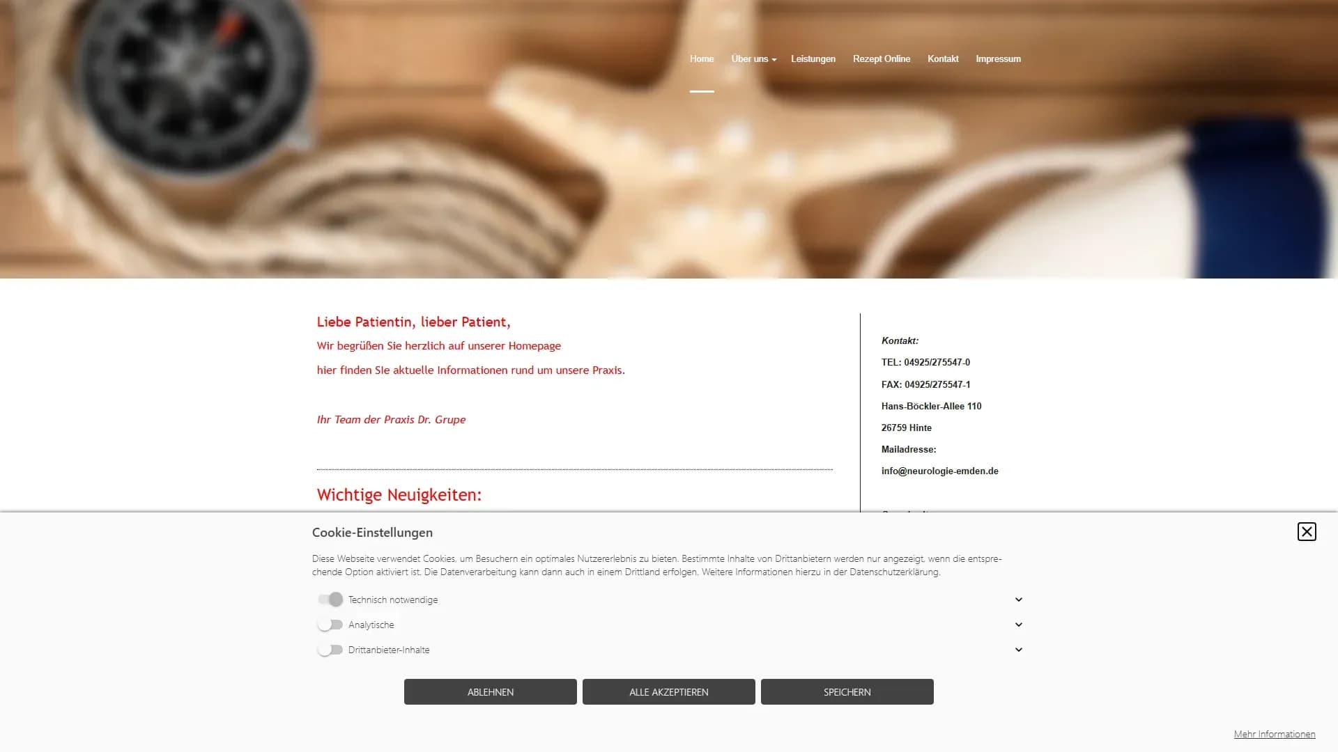 Praxis Dr. Grupe — Website