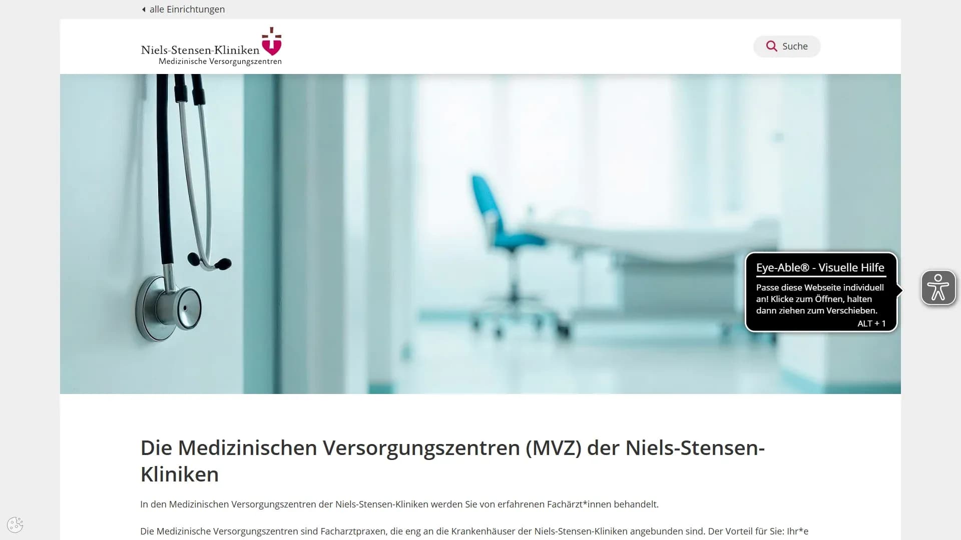 Niels-Stensen-Kliniken — Website