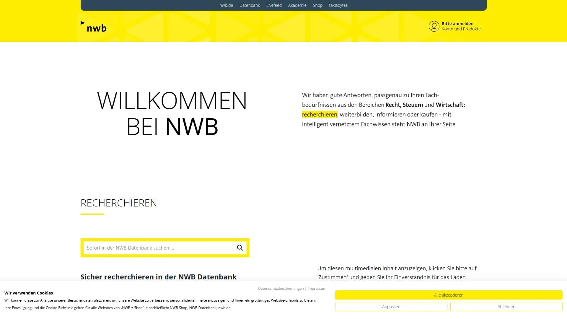 NWB Verlag — Website
