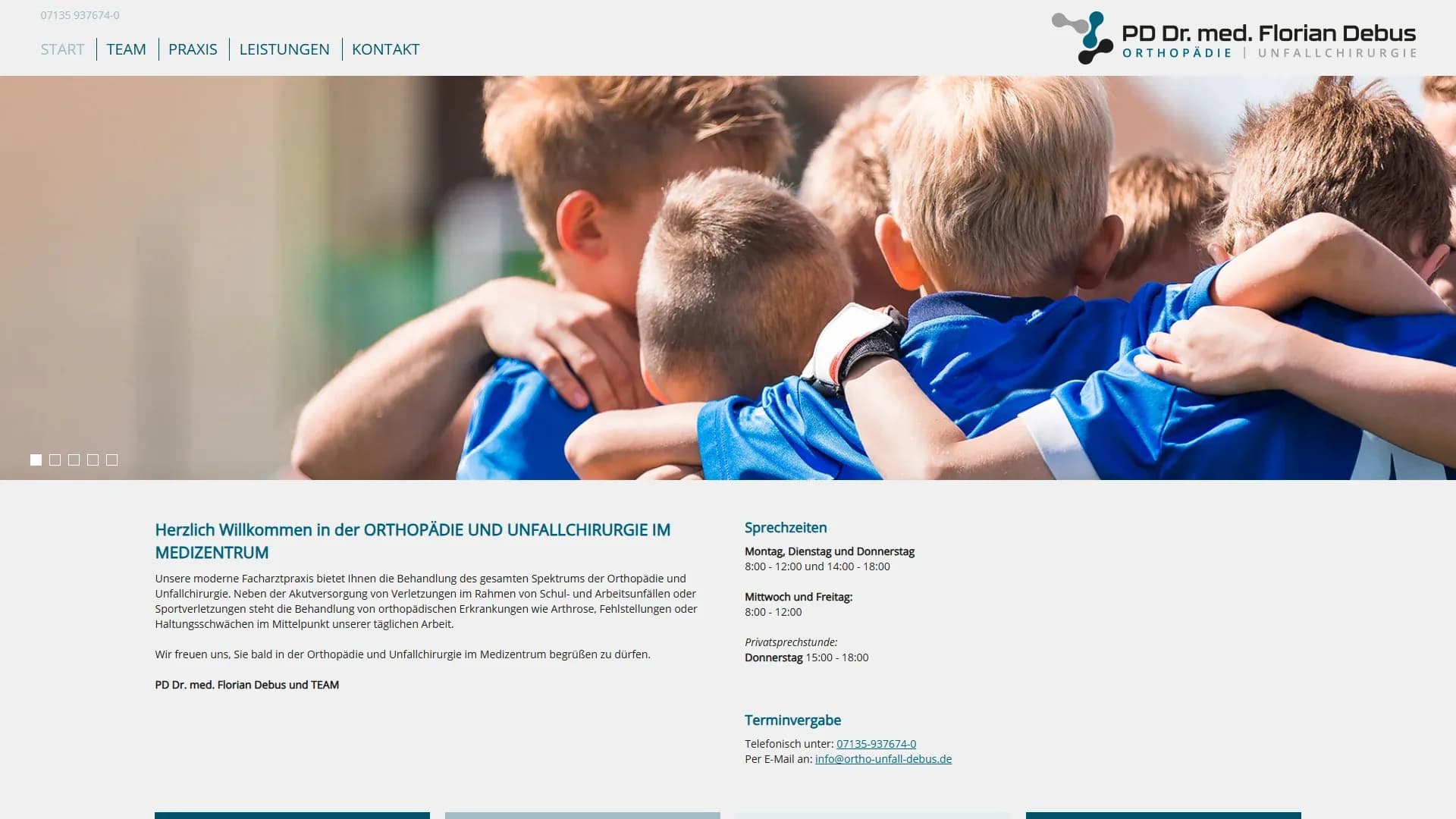 Orthopädie und Unfallchirurgie im Medizentrum — Website