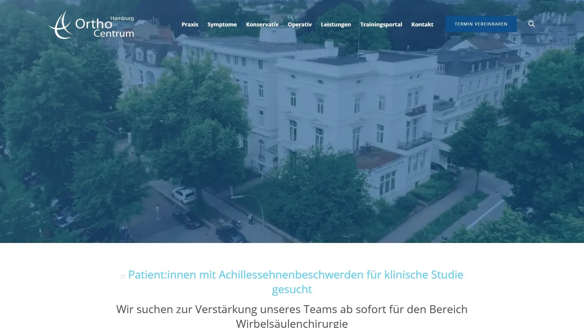 OrthoCentrum Hamburg — Website