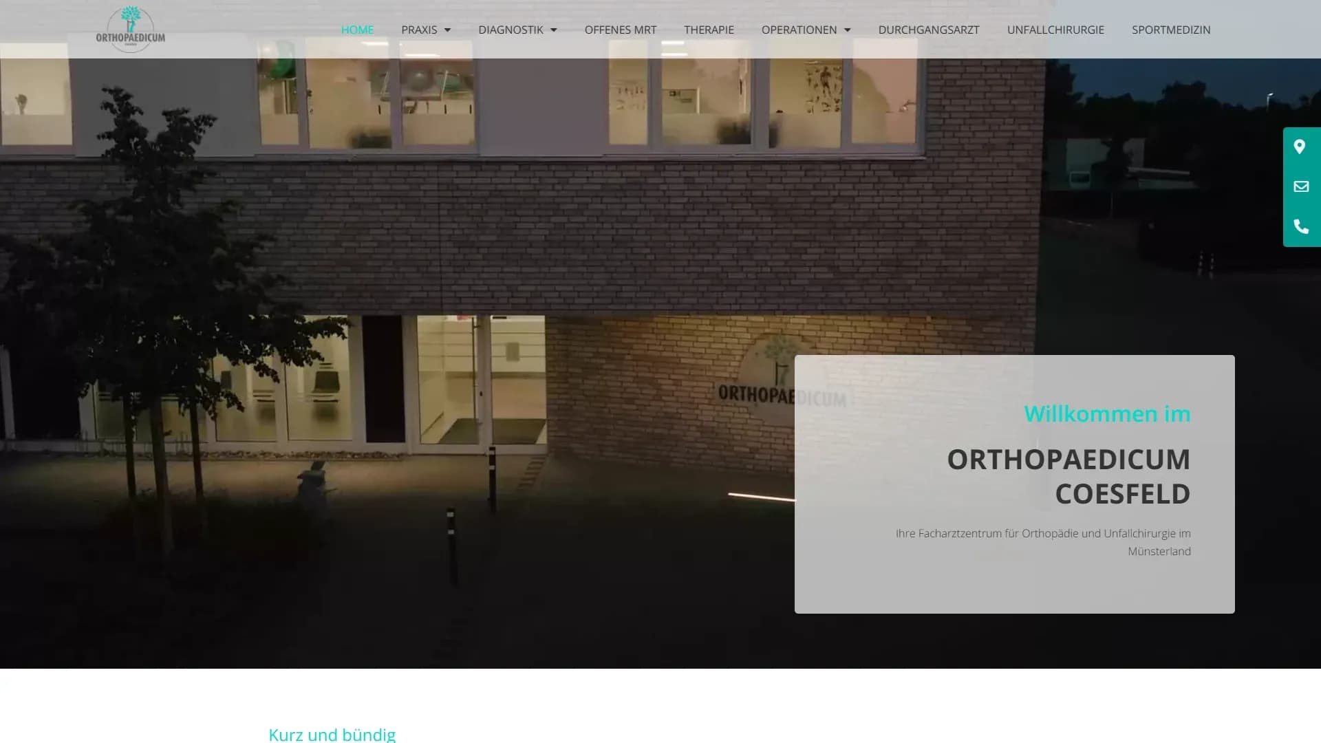 Orthopaedicum Coesfeld — Website