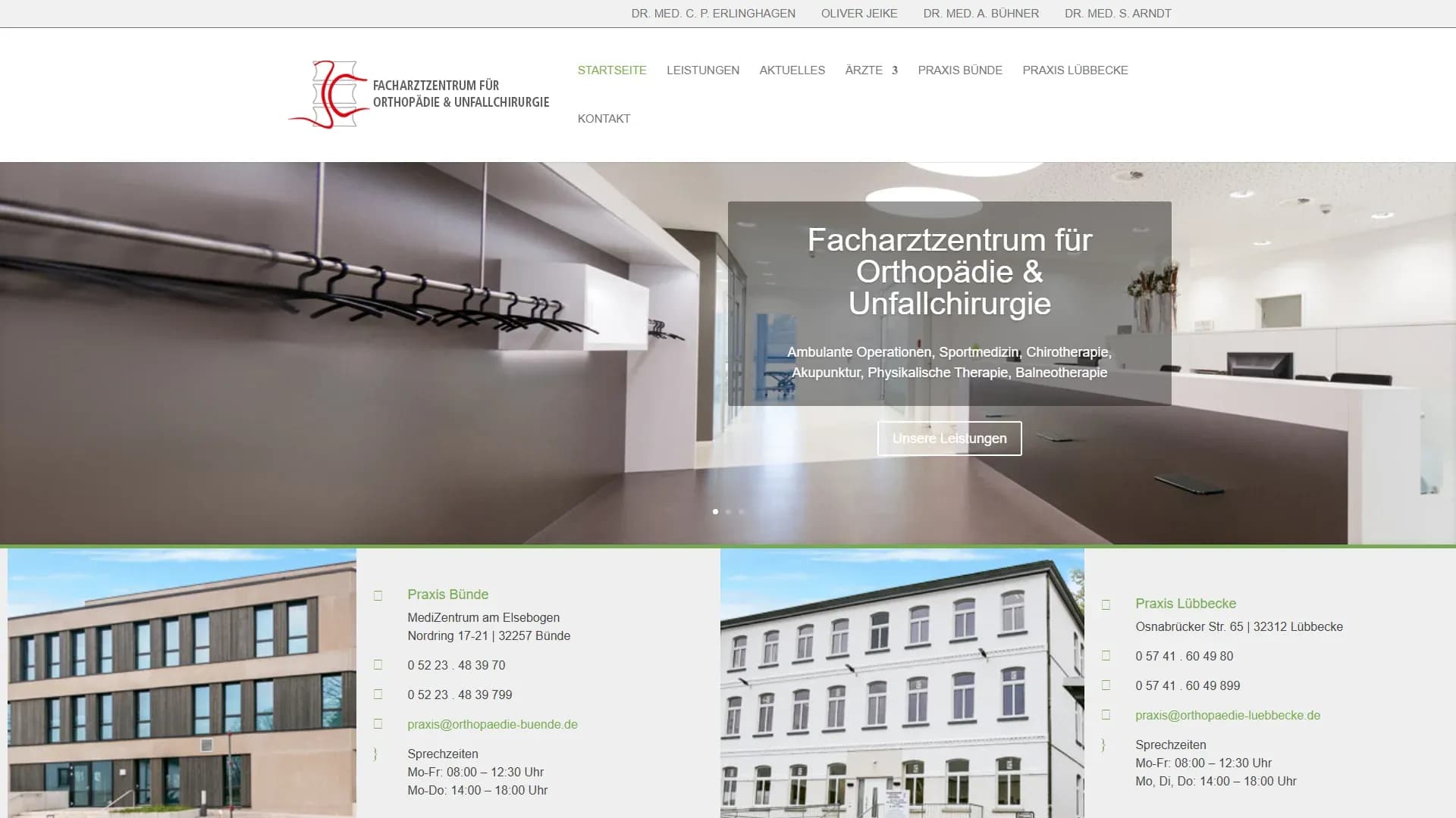 Facharztzentrum für Orthopädie & Unfallchirurgie — Website