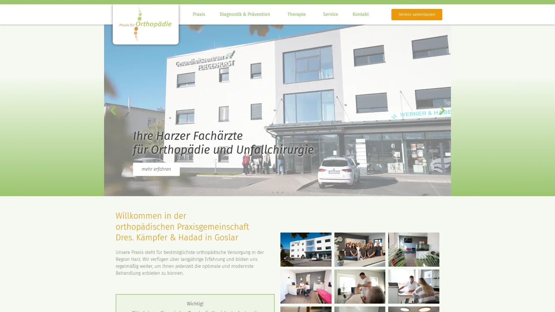 orthopädische Praxisgemeinschaft Dres. Kämpfer & Hadad — Website