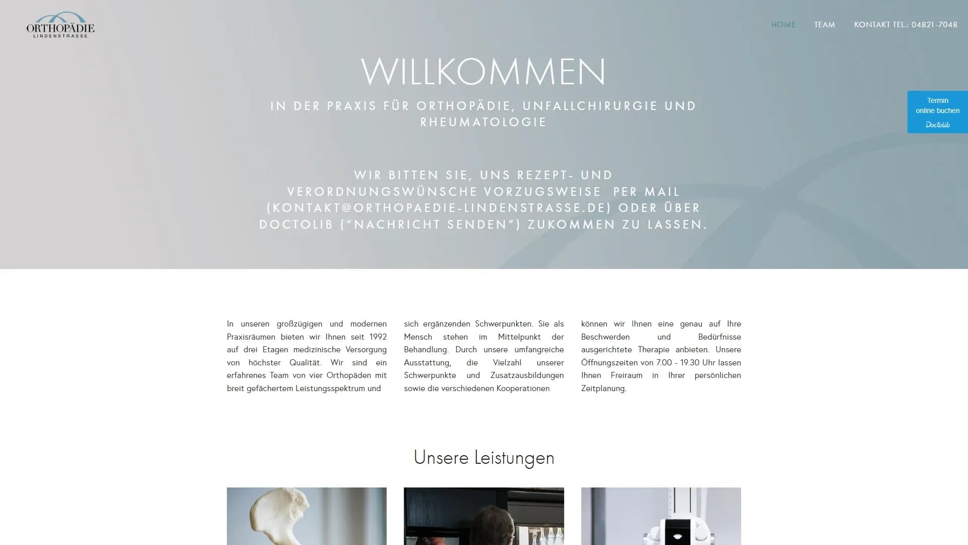 Orthopaedie Lindenstrasse — Website