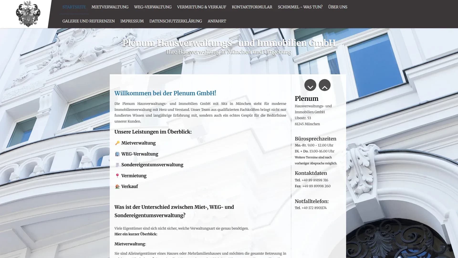 Plenum Hausverwaltungs- und Immobilien GmbH — Website