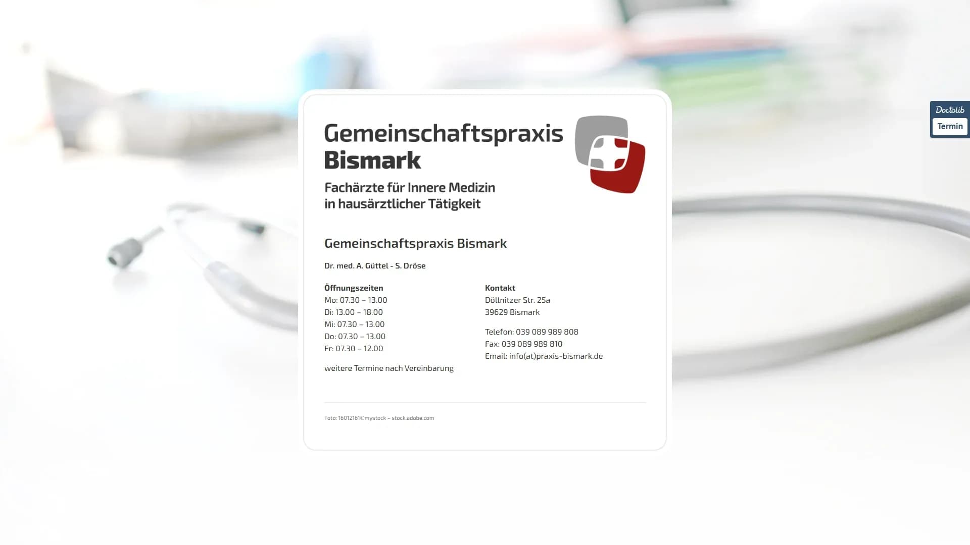 Gemeinschaftspraxis Bismark — Website