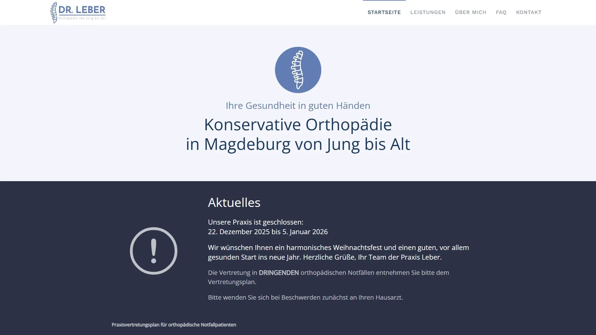 Orthopädie Dr. Leber — Website