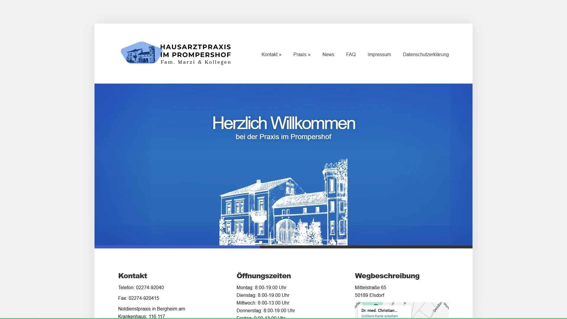 Hausarztpraxis im Prompershof — Website