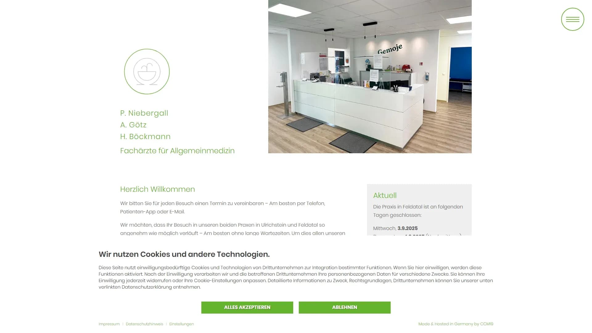 Praxis Niebergall — Website