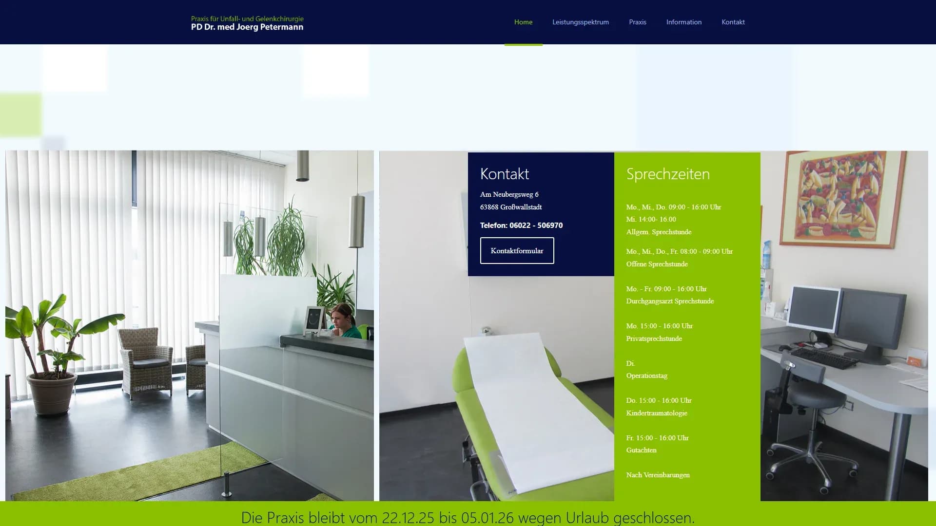 Praxis PD Dr. Joerg Petermann — Website