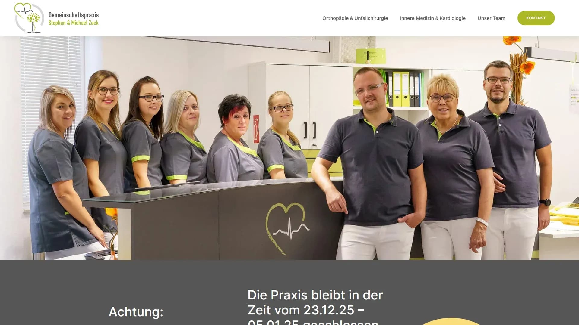 Gemeinschaftspraxis Zack — Website