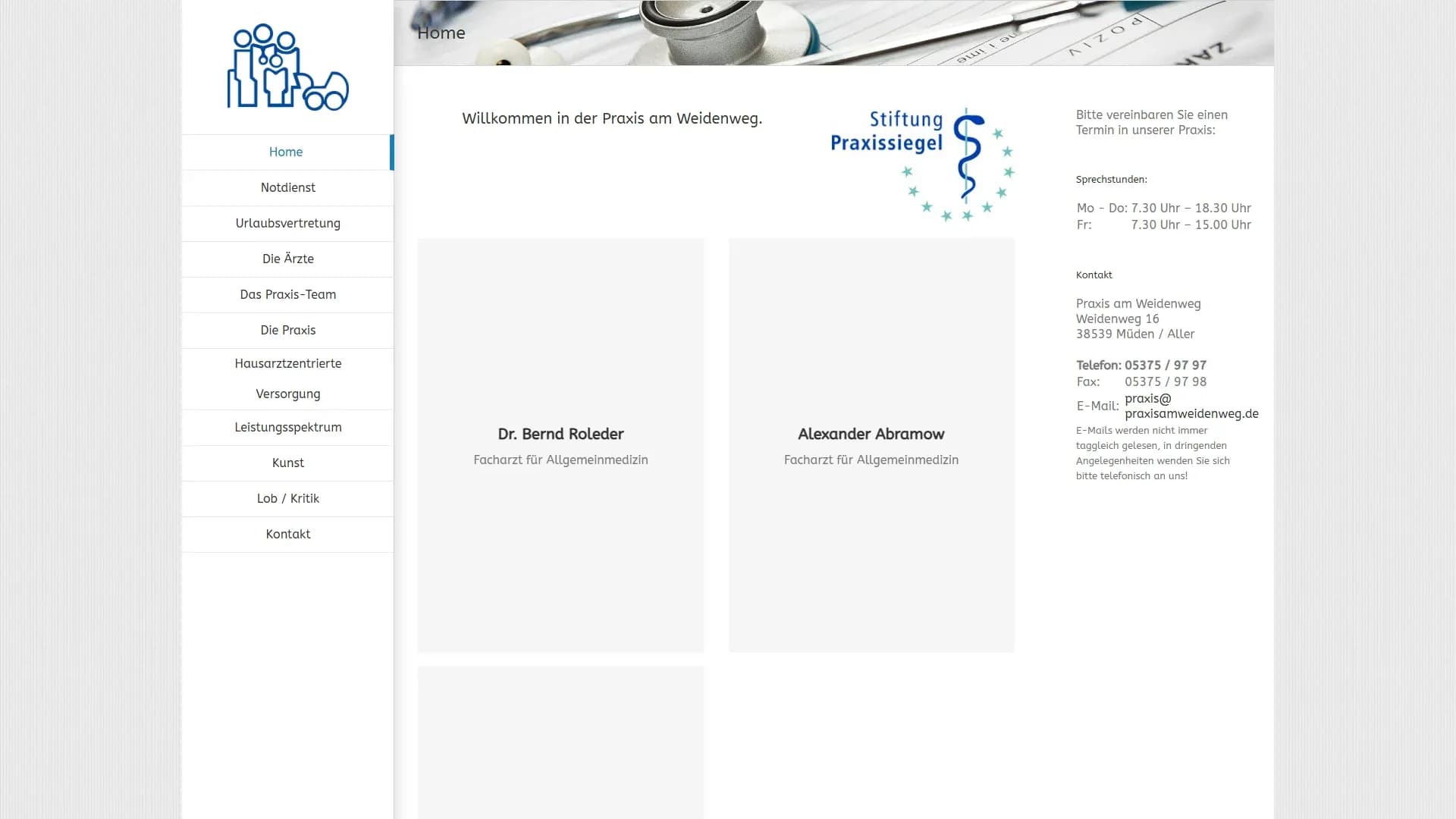 Praxis am Weidenweg — Website