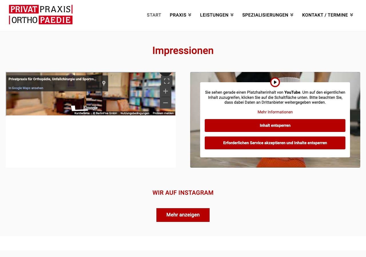 Privatpraxis für Orthopädie, Unfallchirurgie und Sportmedizin