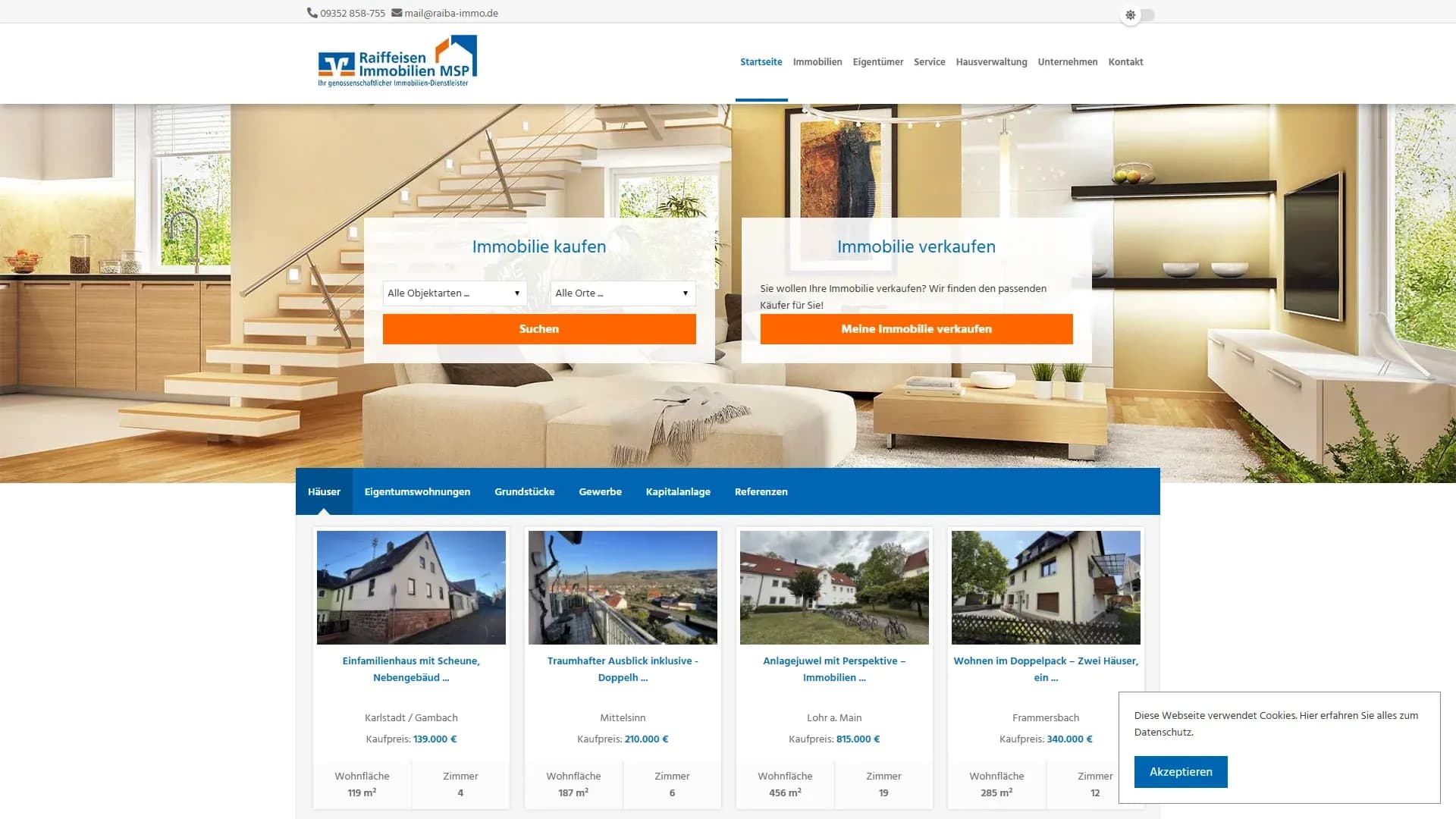 Raiffeisen Immobilien Main-Spessart — Website