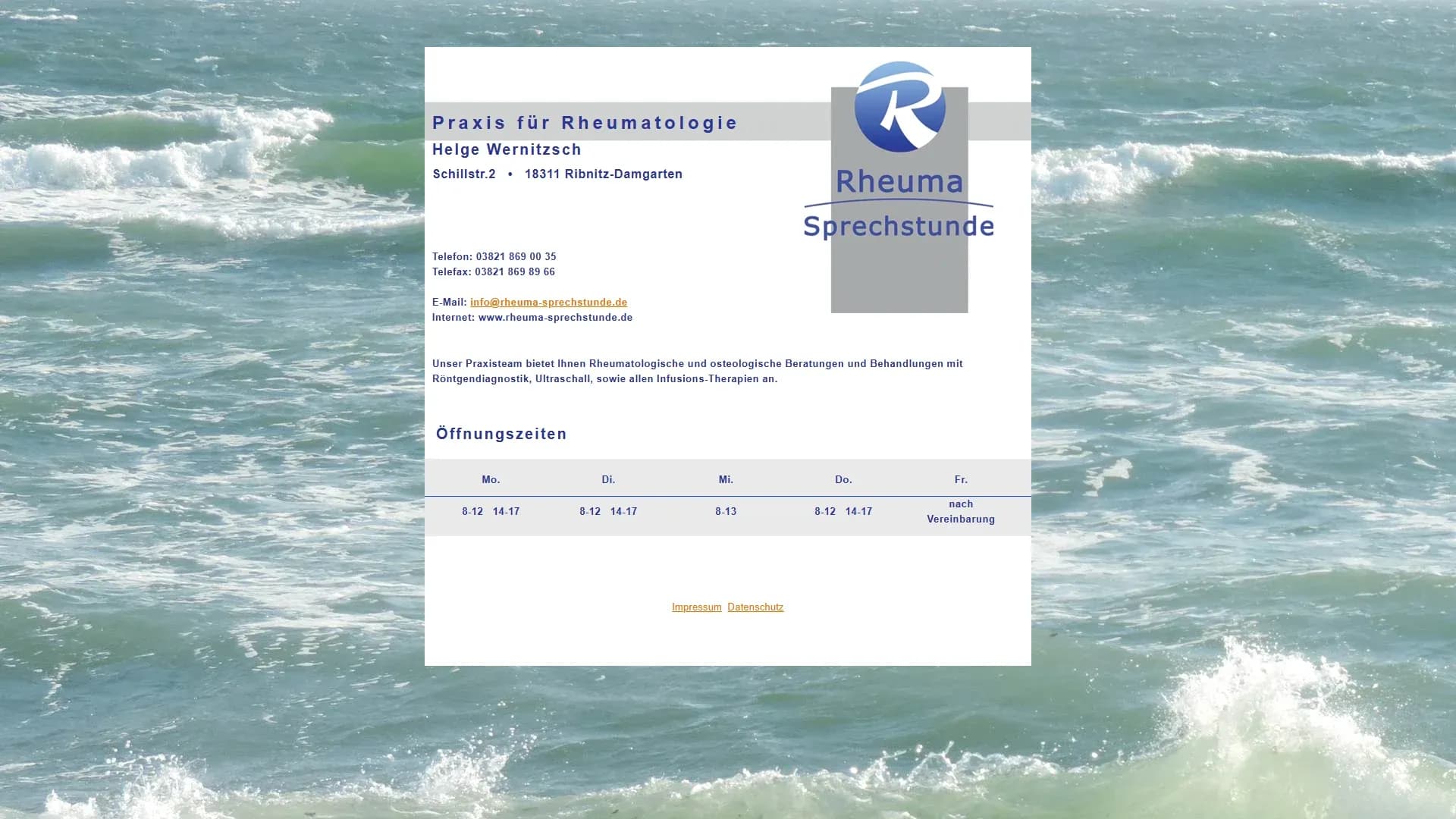 Praxis für Rheumatologie Helge Wernitzsch — Website