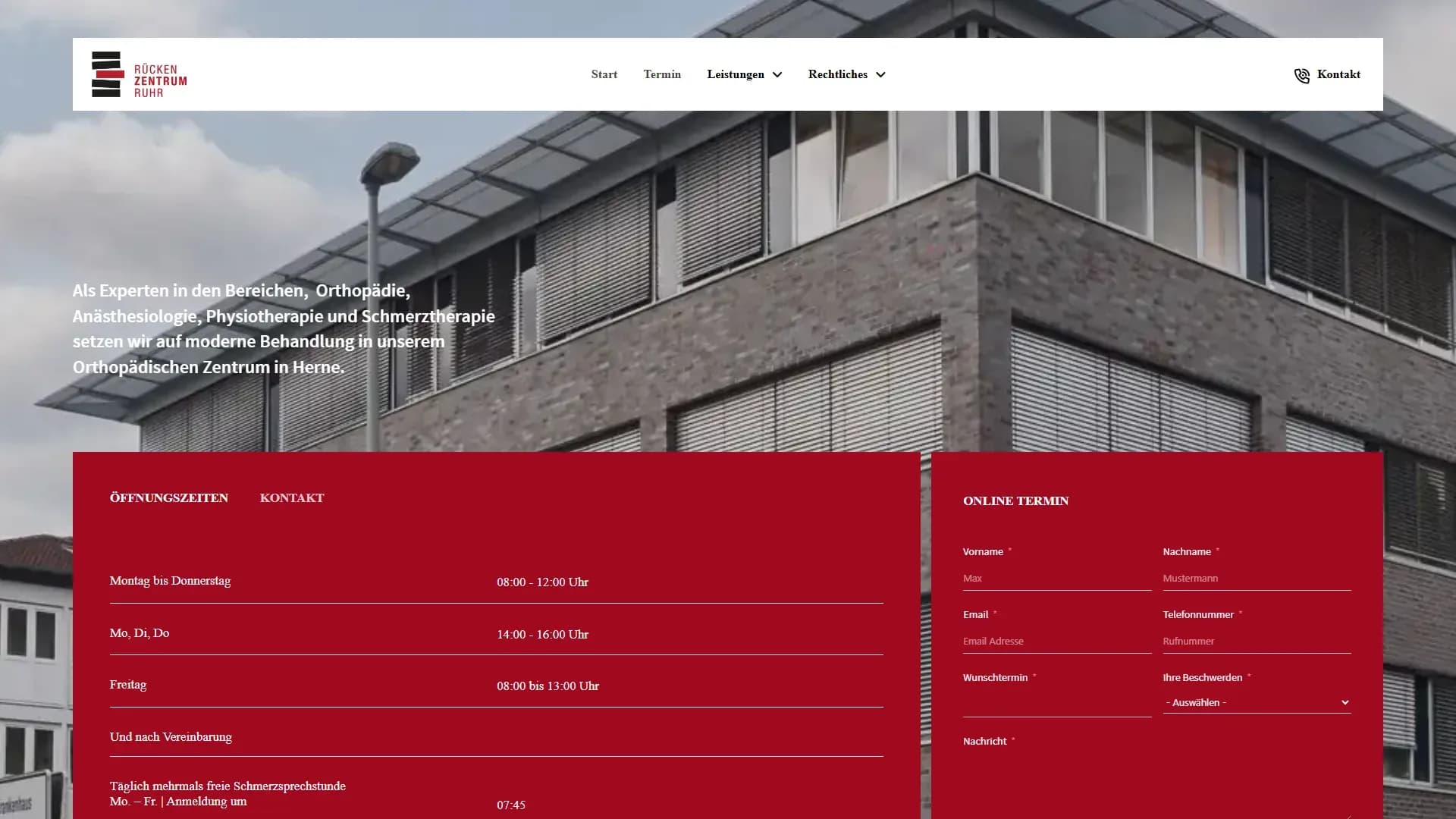 Rücken-Zentrum-Ruhr — Website