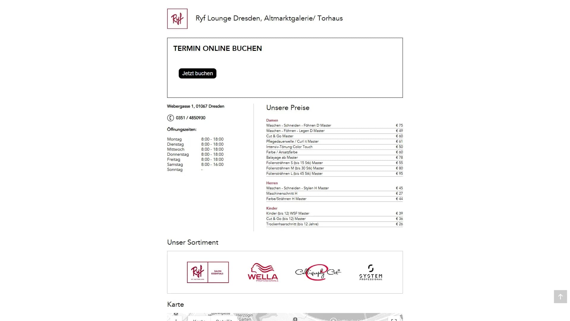 Ryf Coiffeur — Website