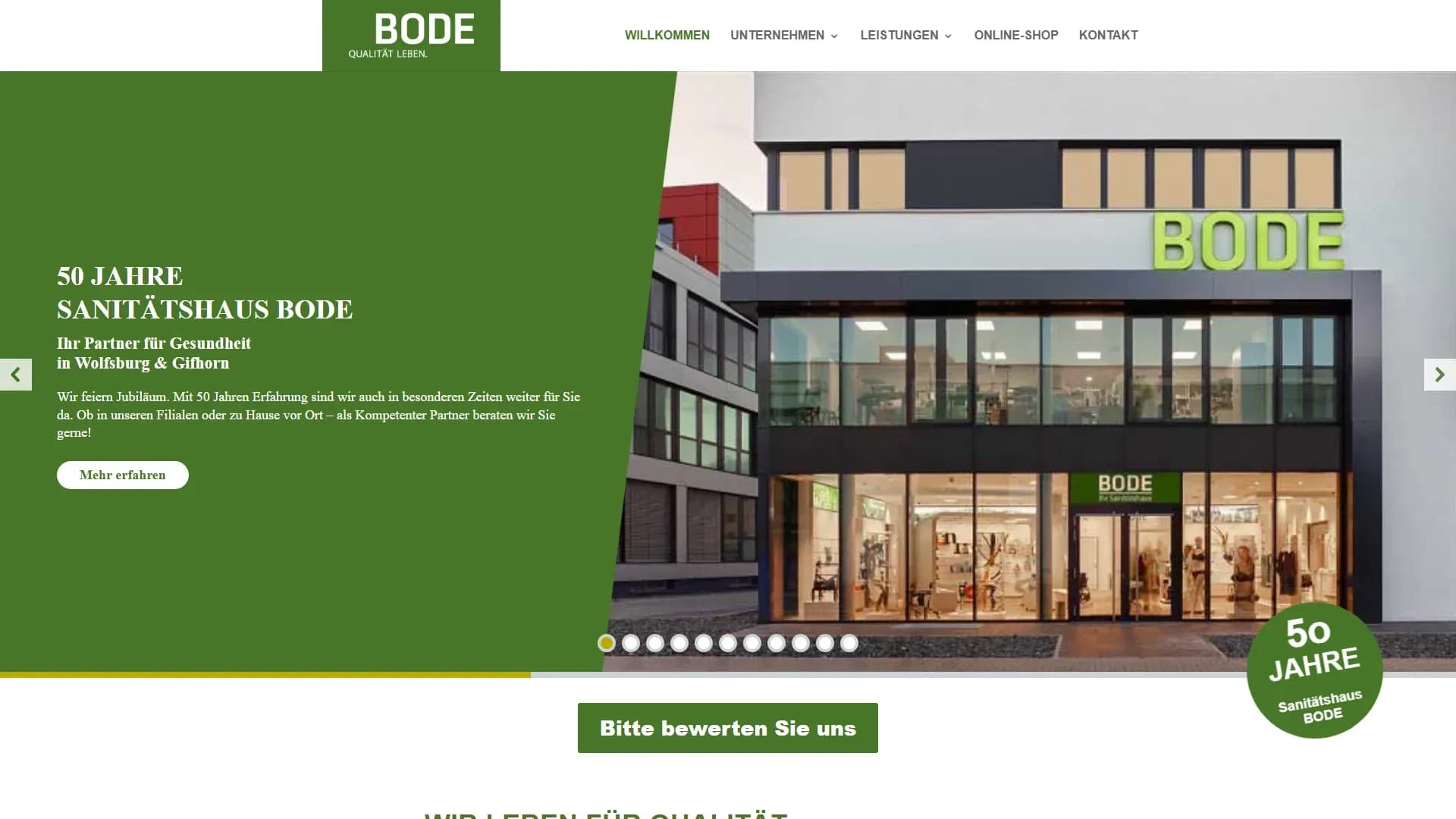 Sanitätshaus Bode — Website