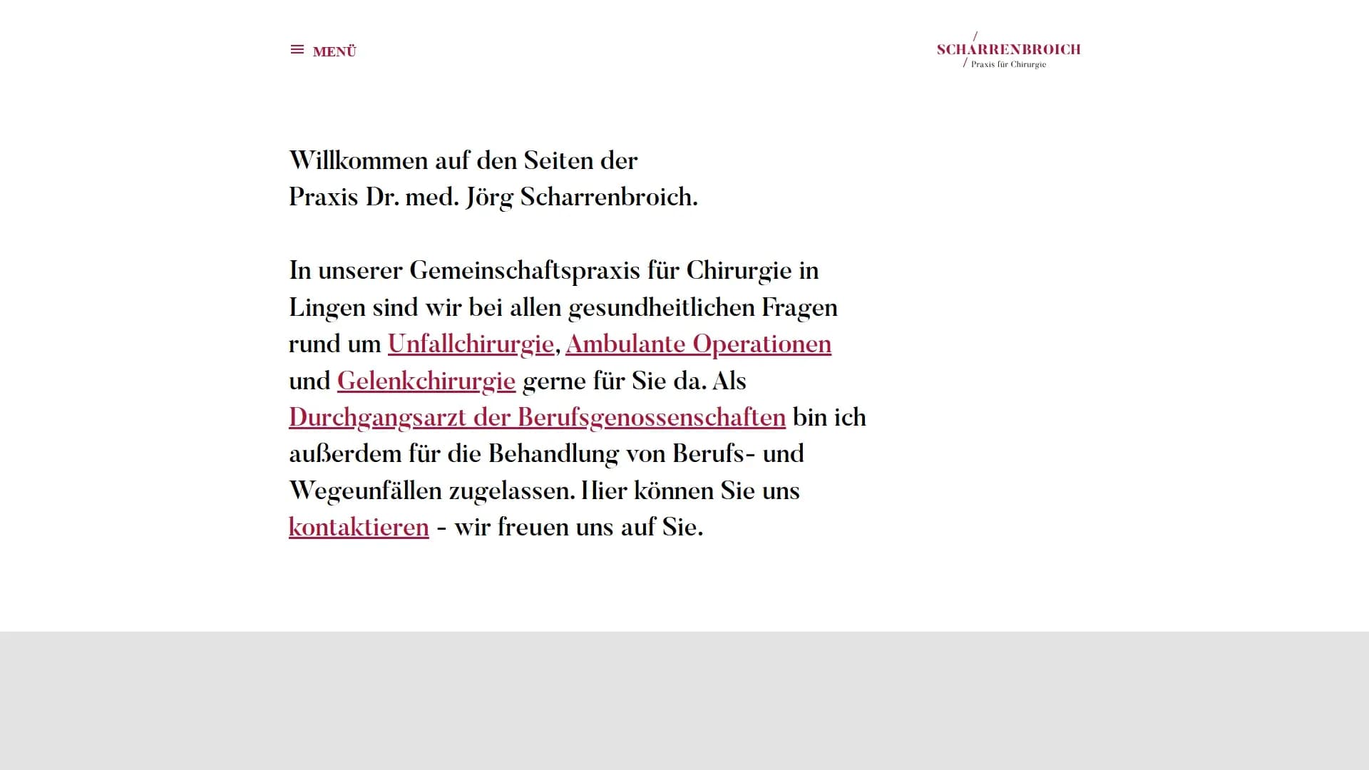 Praxis für Chirurgie Dr. med. Jörg Scharrenbroich — Website