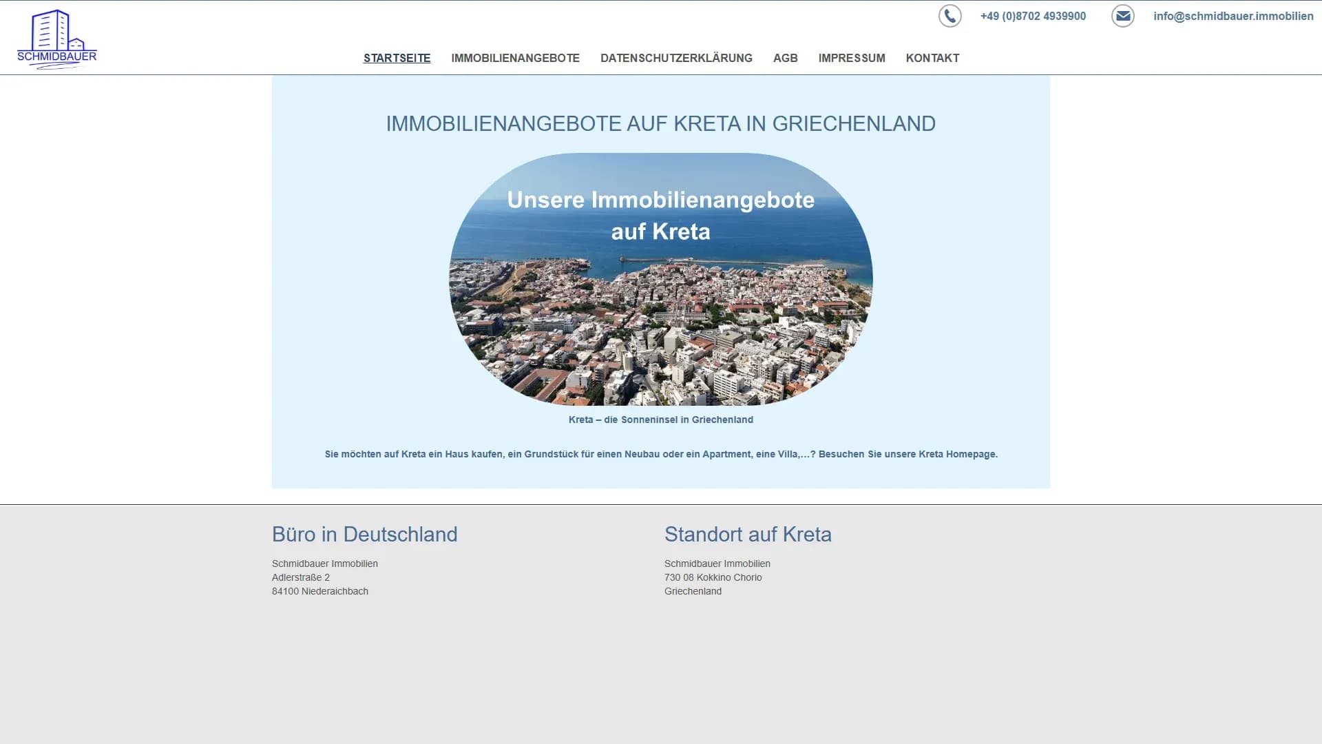 Schmidbauer Immobilien — Website