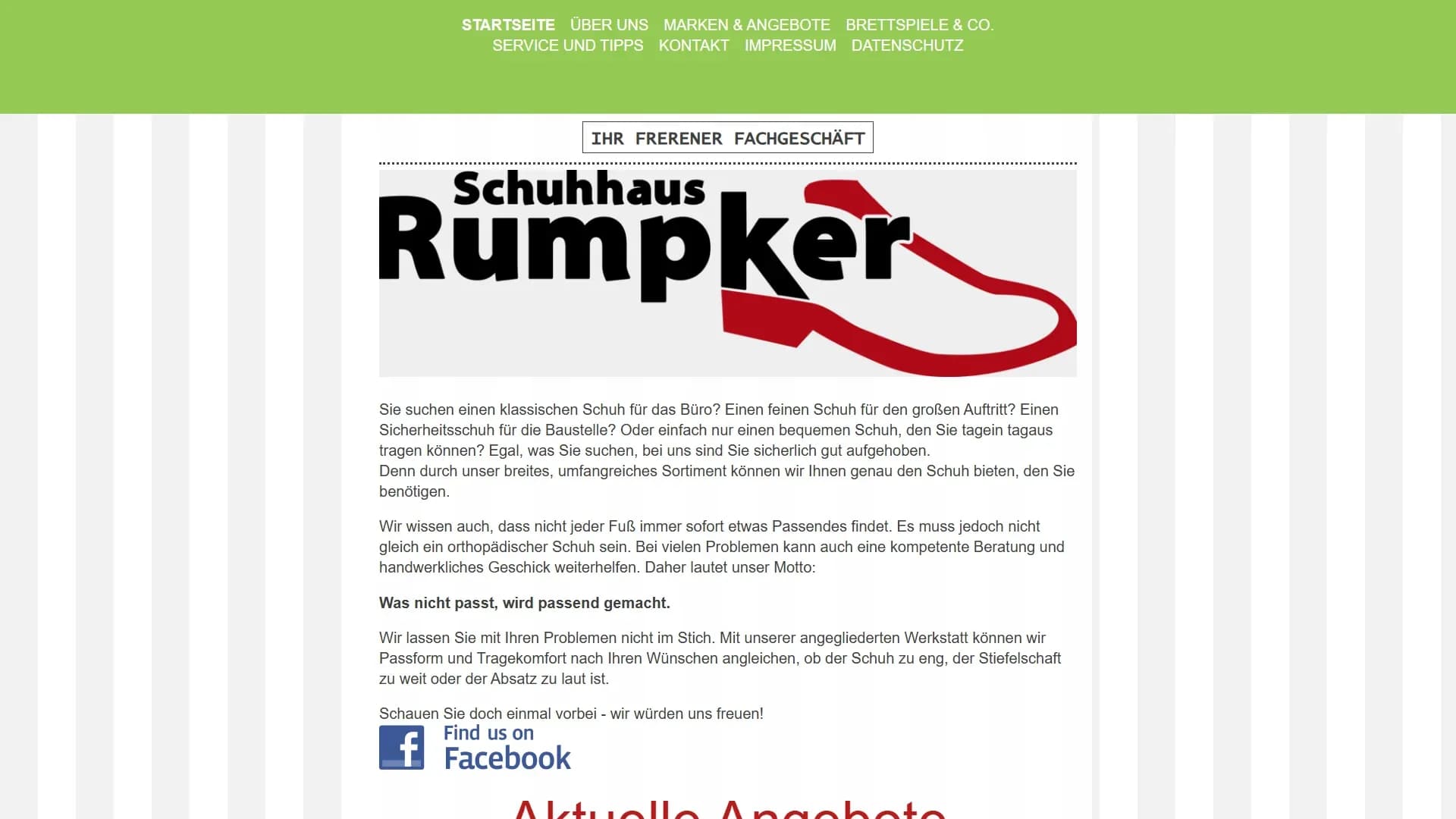Schuhhaus Rumpker — Website
