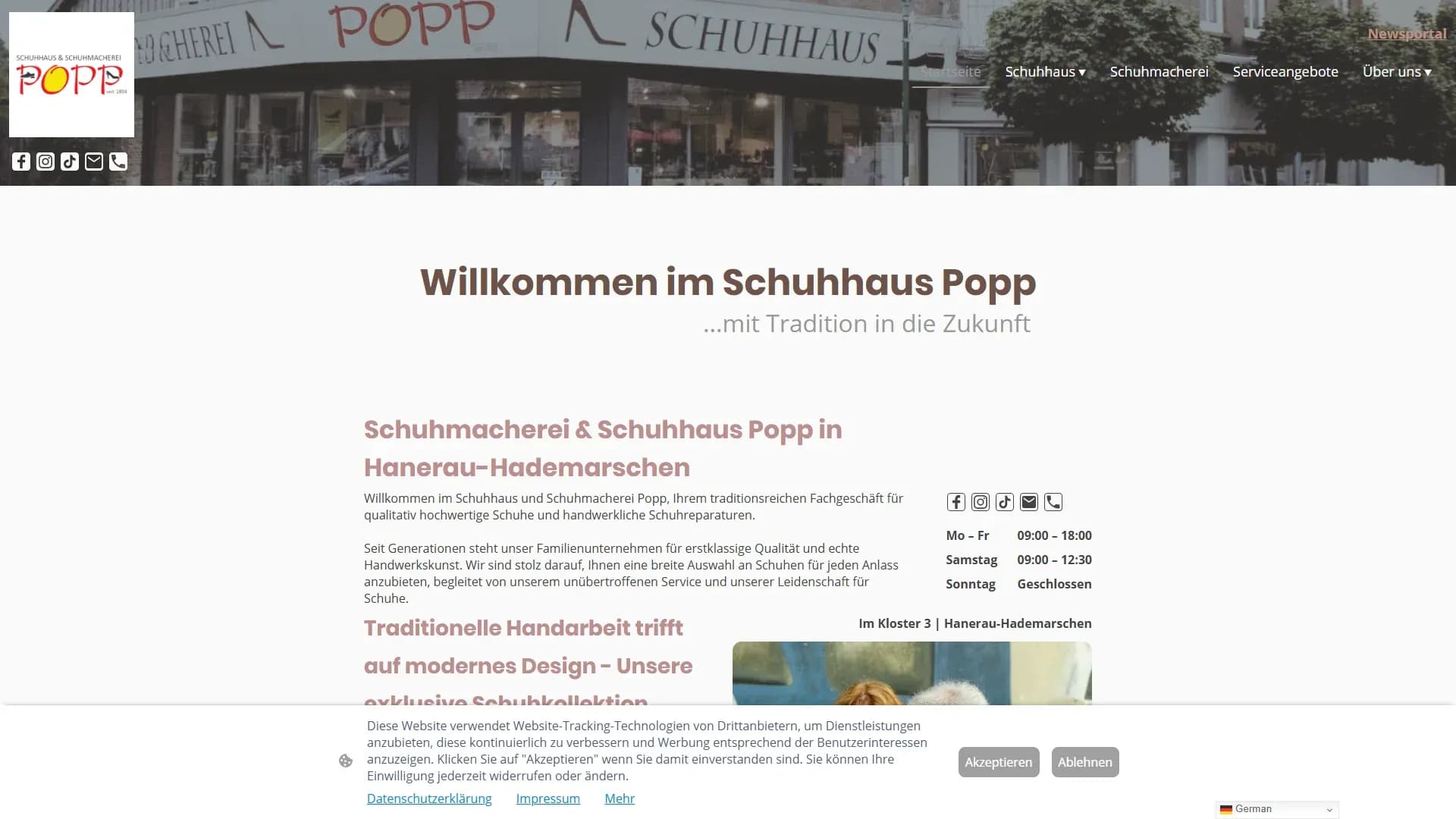 Schuhhaus & Schuhmacherei Popp — Website