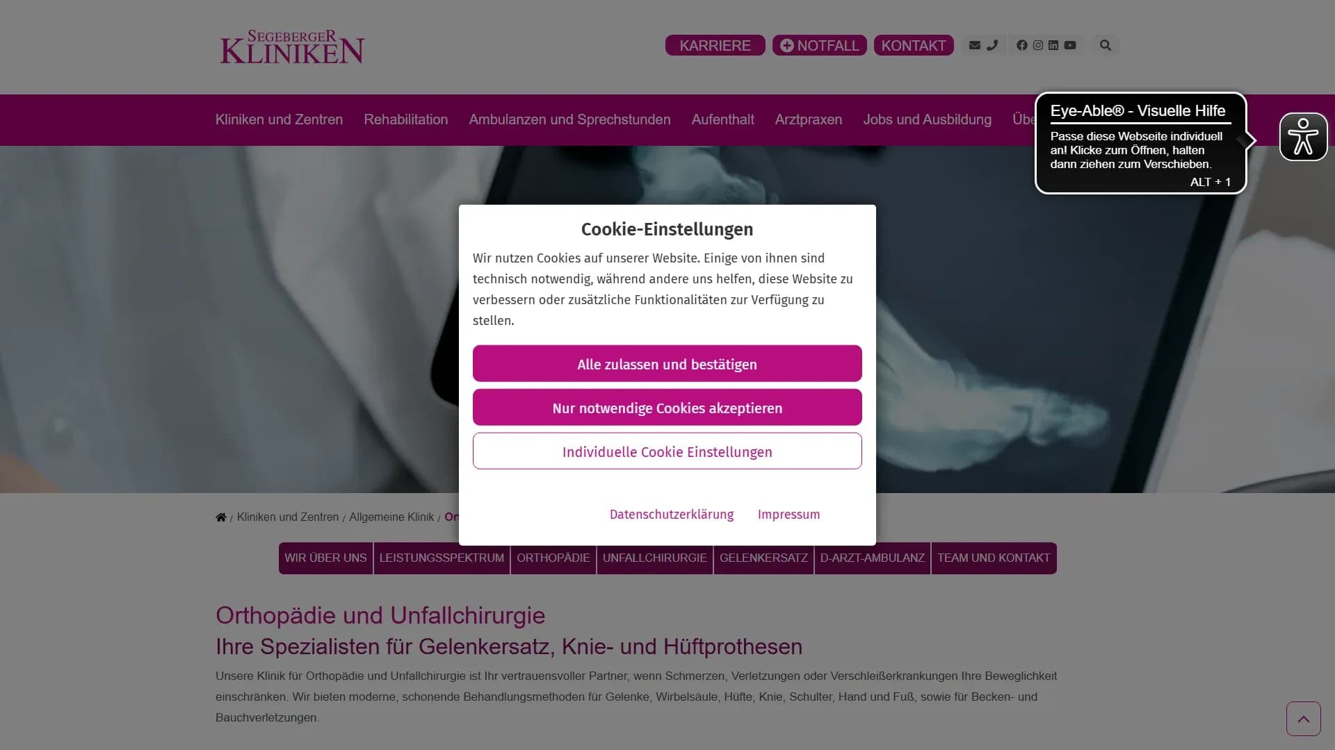 Segeberger Kliniken — Website