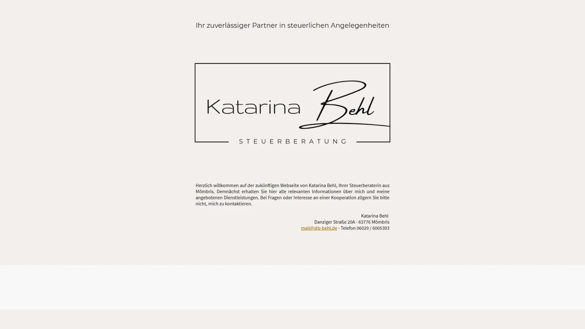 Steuerberatung Behl — Website