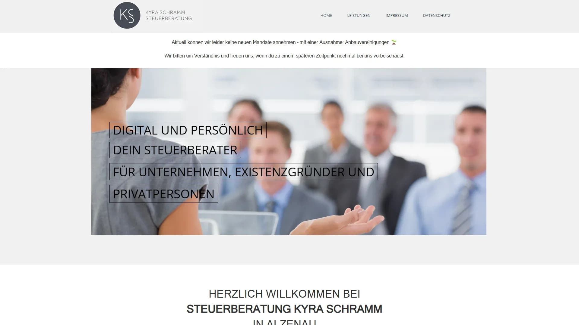 Steuerberatung Kyra Schramm — Website