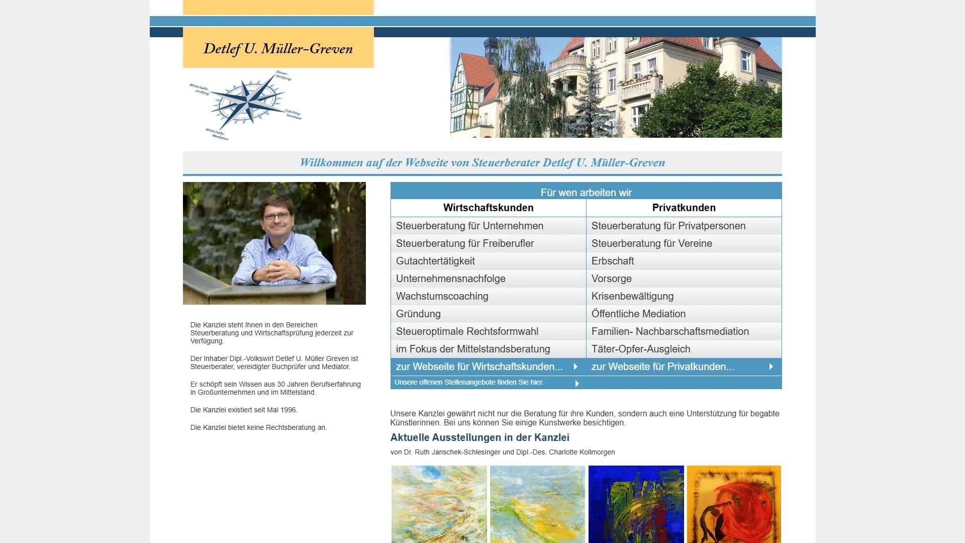 Müller-Greven Detlef U. Dipl.-Volkswirt Steuerberater und vereidigter Buchprüfer — Website