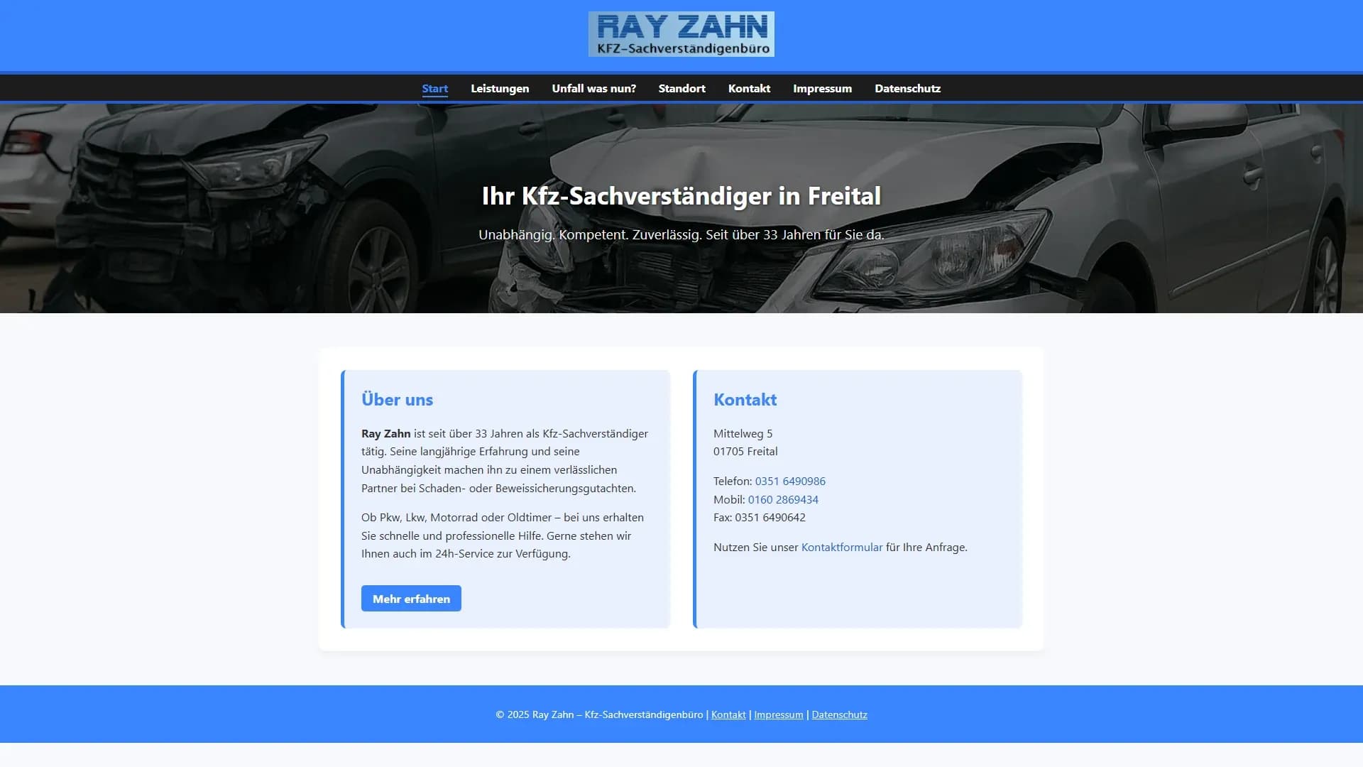 KFZ-Sachverständigenbüro Ray Zahn — Website