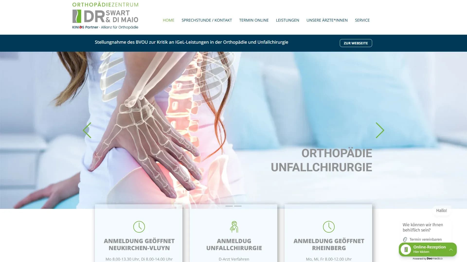 Gemeinschaftspraxis Swart & Di Maio — Website