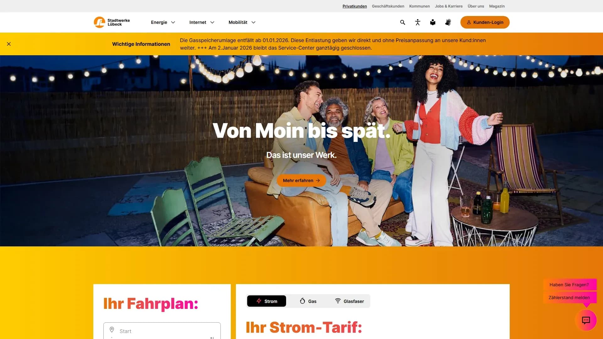 Stadtwerke Lübeck — Website