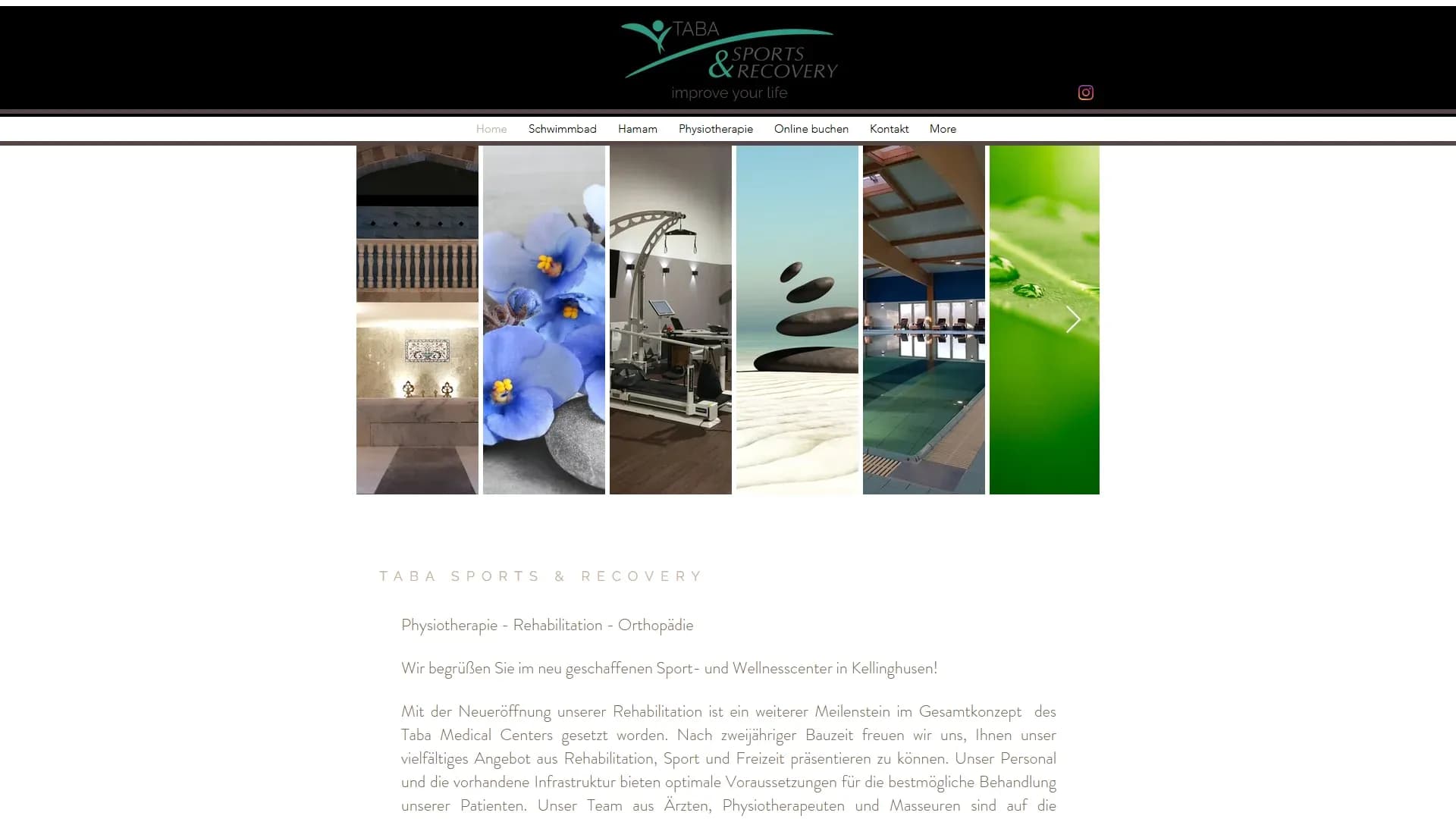 Taba Sports & Recovery — Website