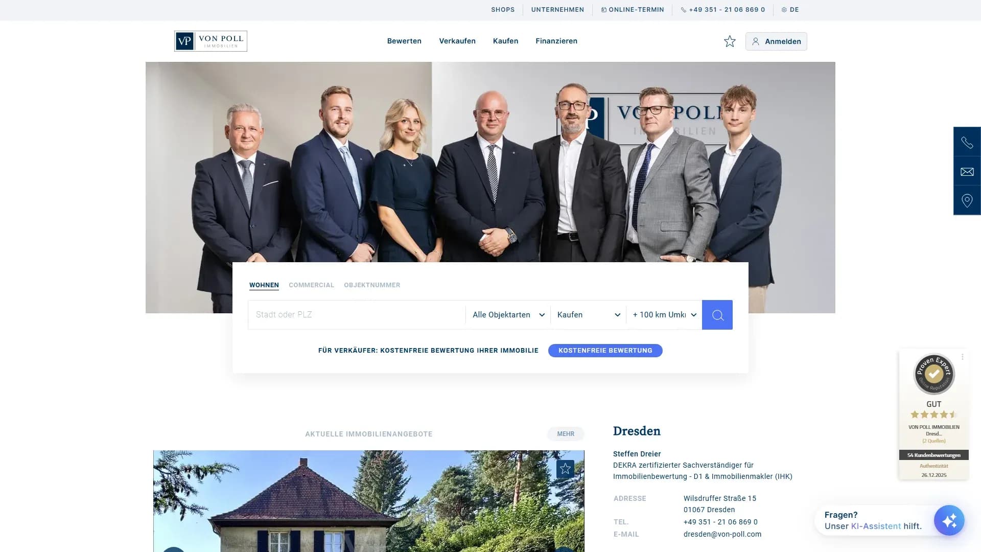 VON POLL IMMOBILIEN Dresden — Website