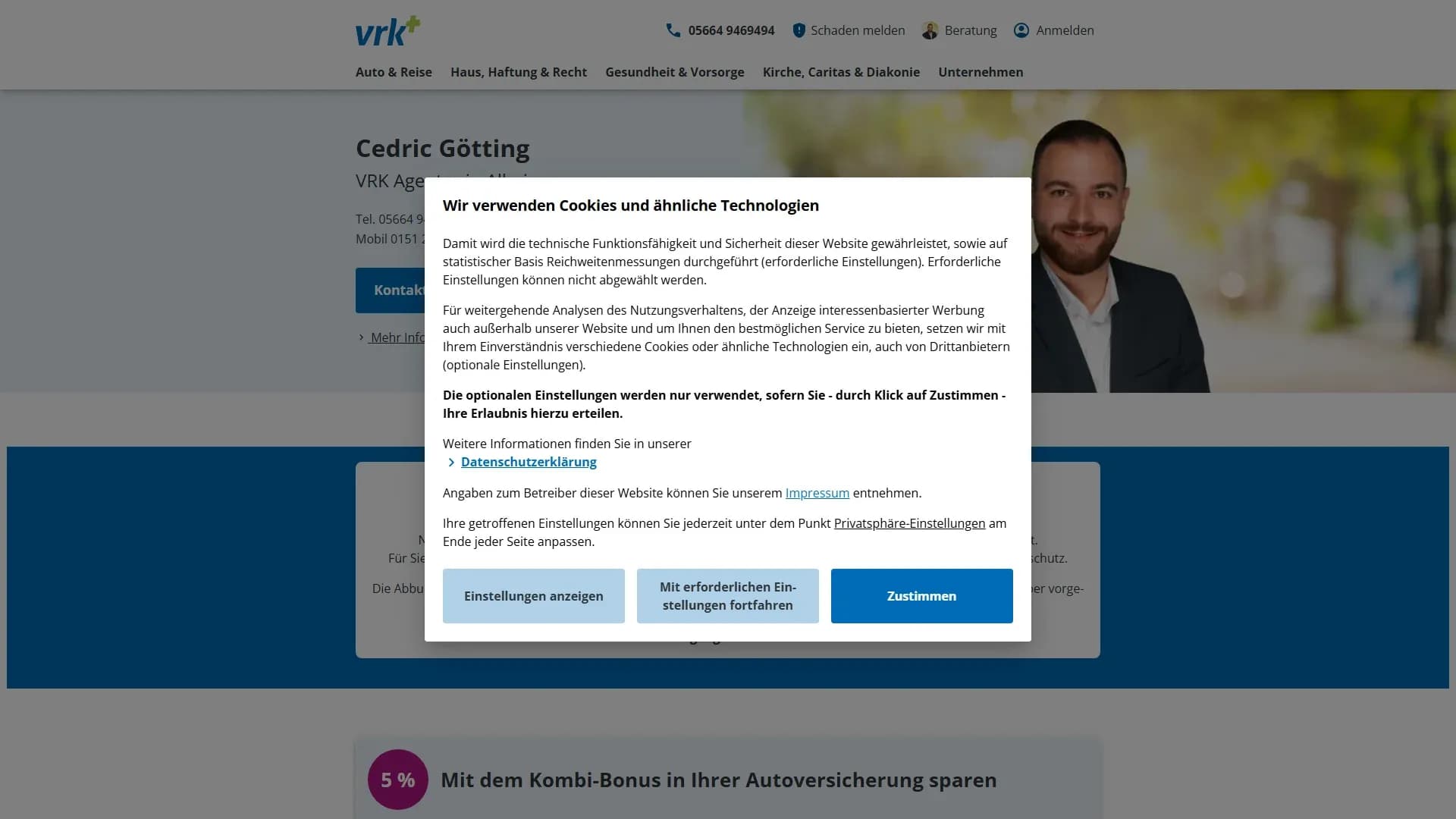 VRK Versicherungen — Website