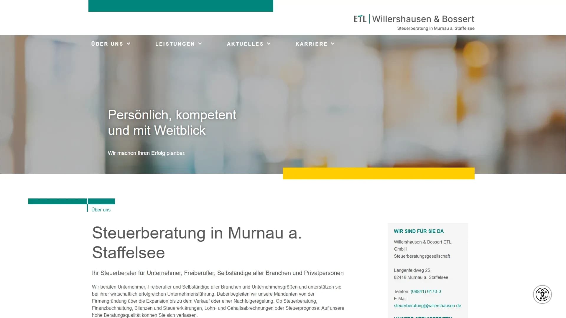 ETL Willershausen & Bossert – Steuerberatung in Murnau a. Staffelsee — Website