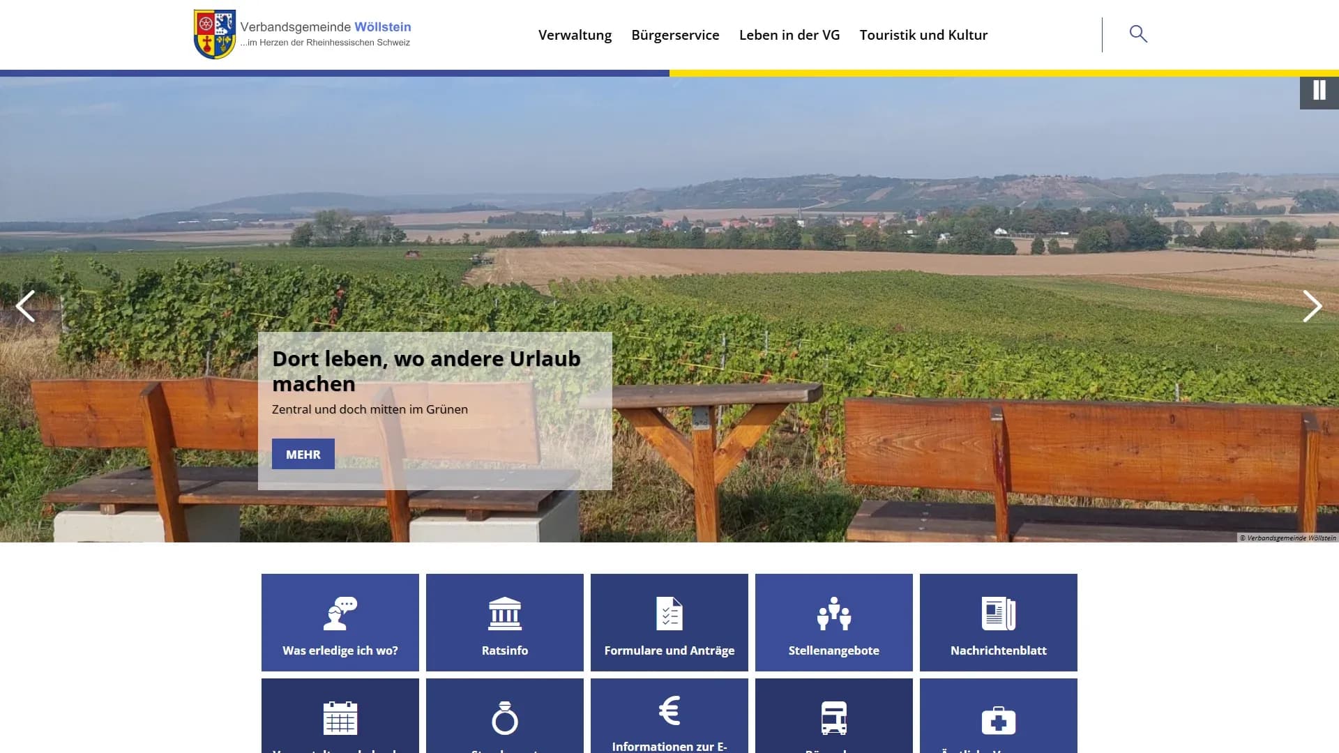 Verbandsgemeinde Wöllstein — Website