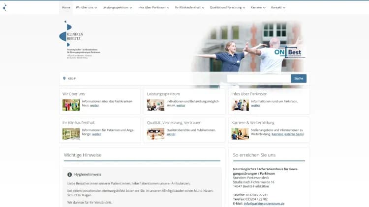 Kliniken Beelitz Neurologisches Fachkrankenhaus für Bewegungsstörungen/Parkinson