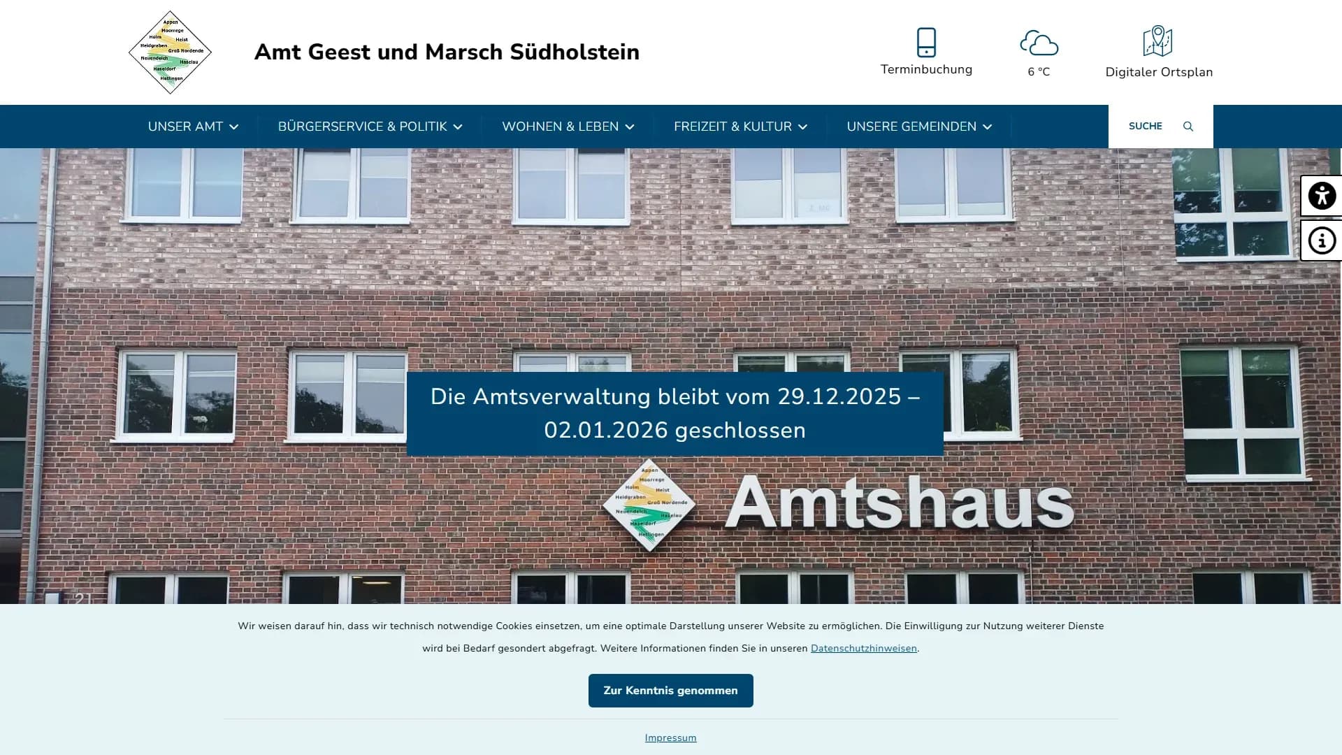 Amt Geest und Marsch Südholstein — Website