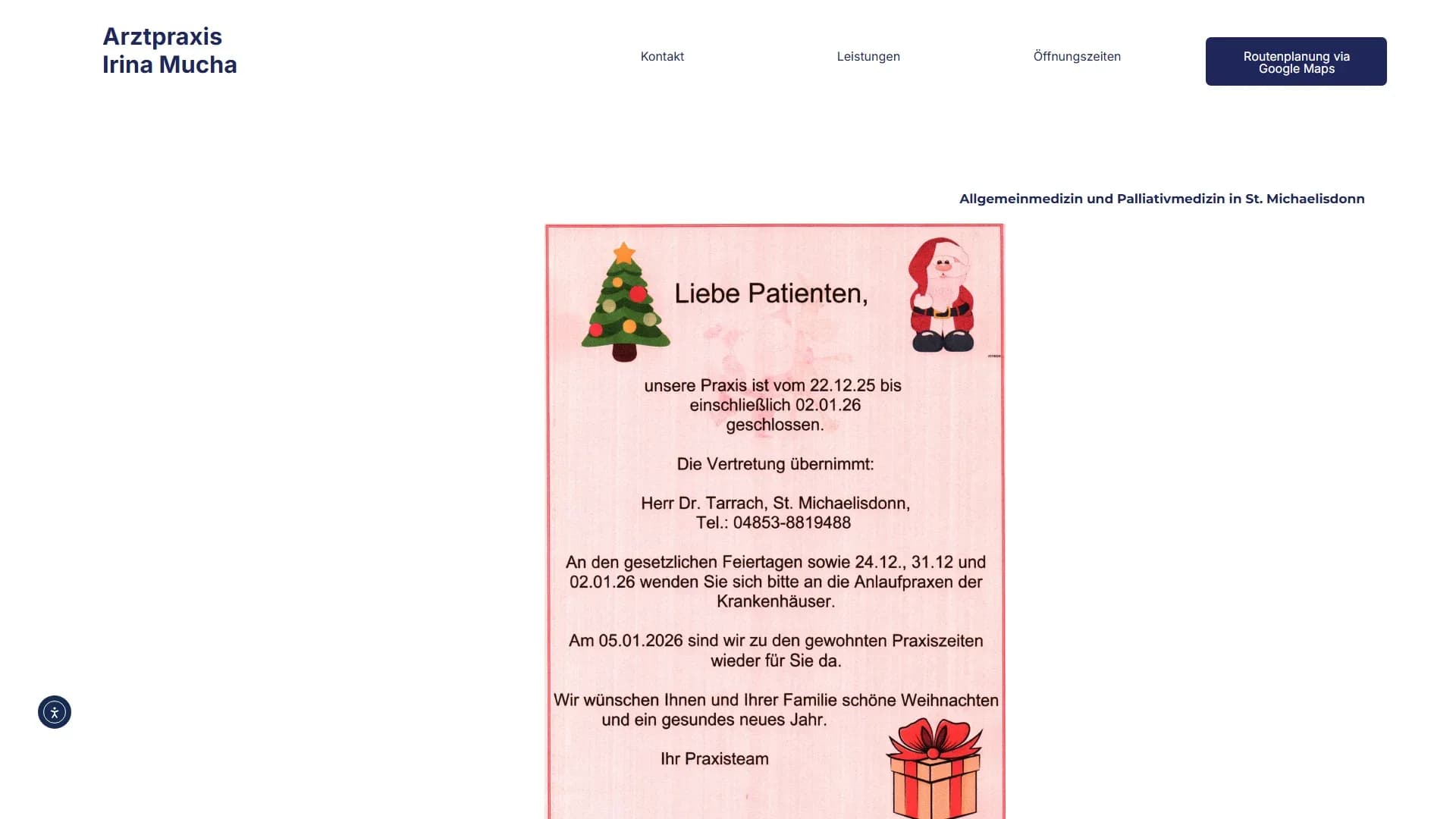 Arztpraxis Irina Mucha — Website