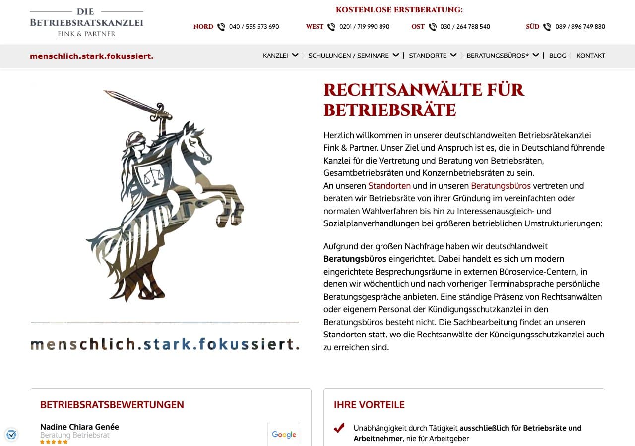 Die Kündigungsschutzkanzlei Fink & Partner