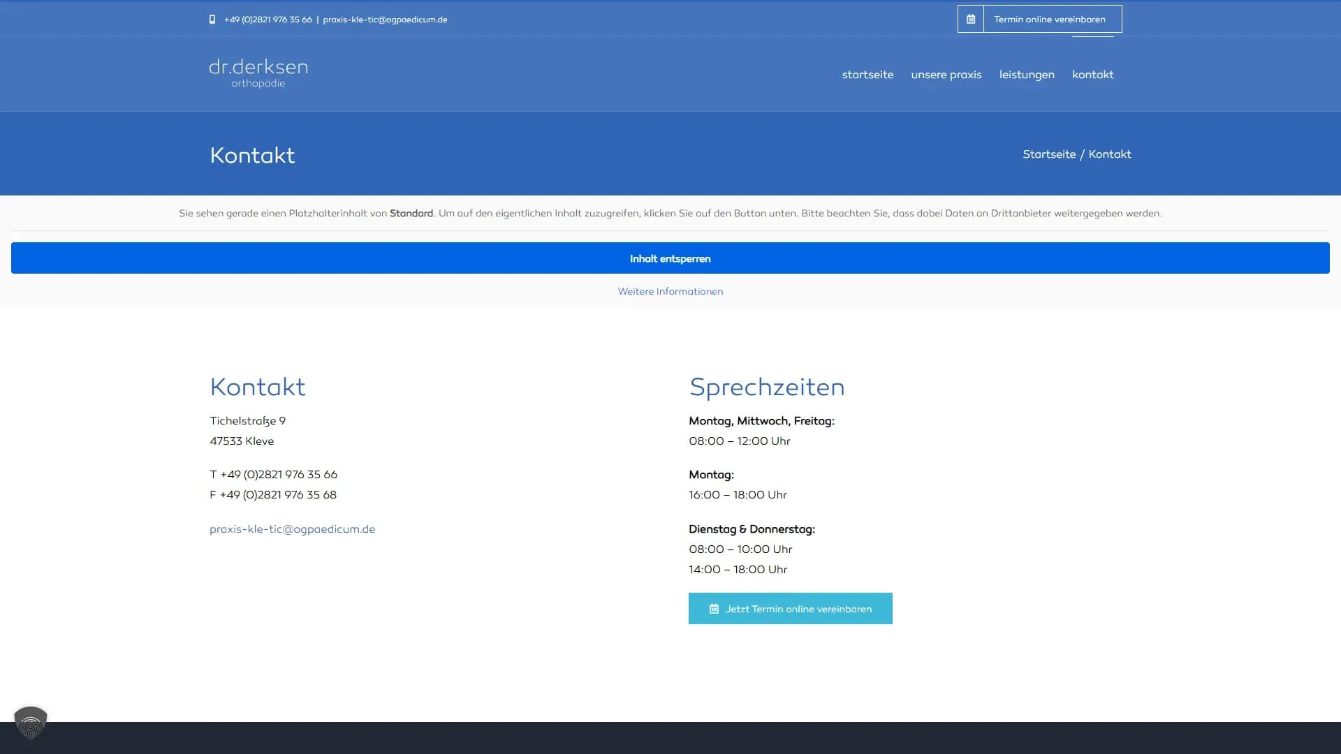 Praxis Dr. Derksen — Website