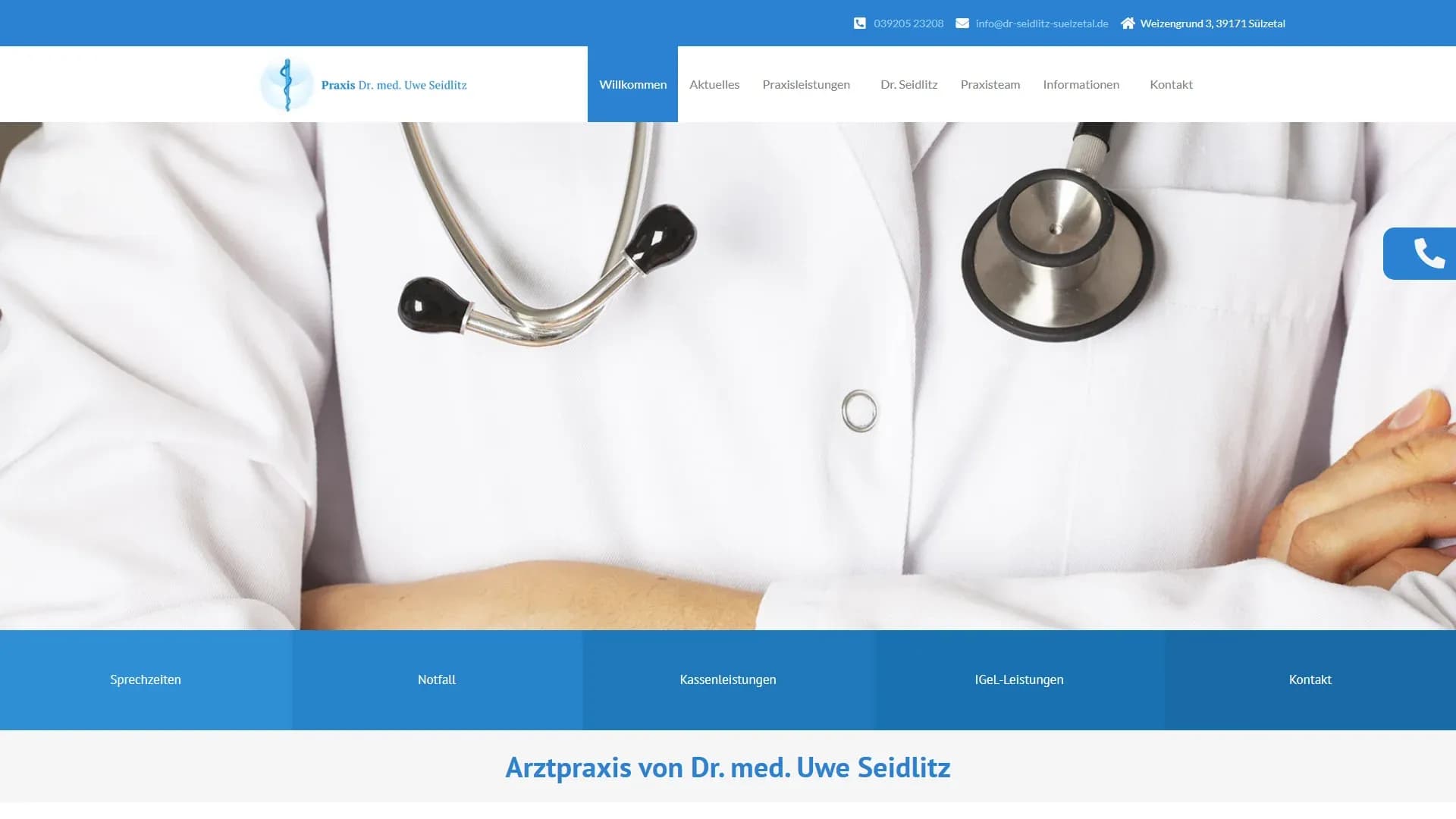 Arztpraxis von Dr. med. Uwe Seidlitz — Website