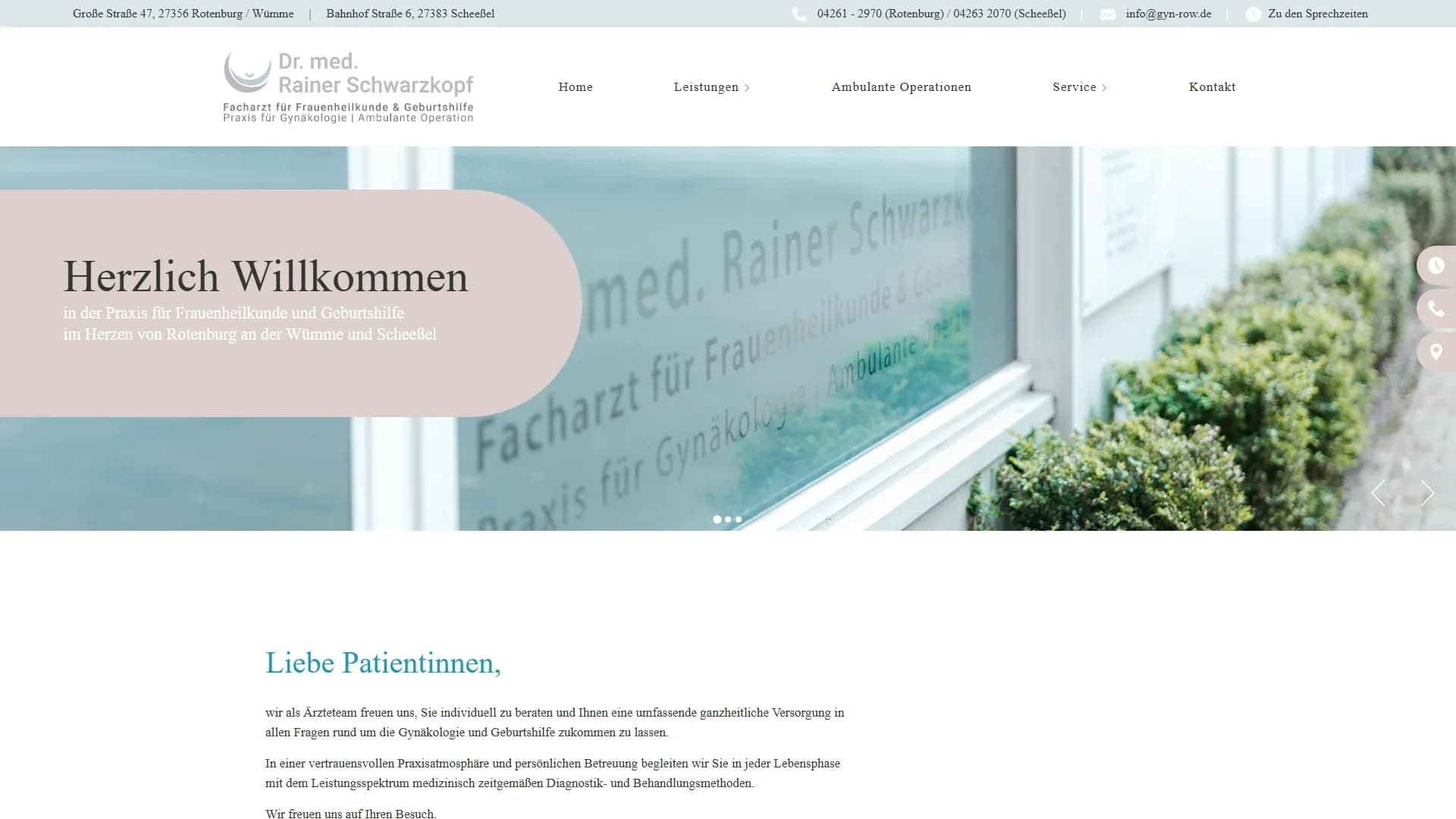 Praxis Dr. med. Rainer Schwarzkopf — Website