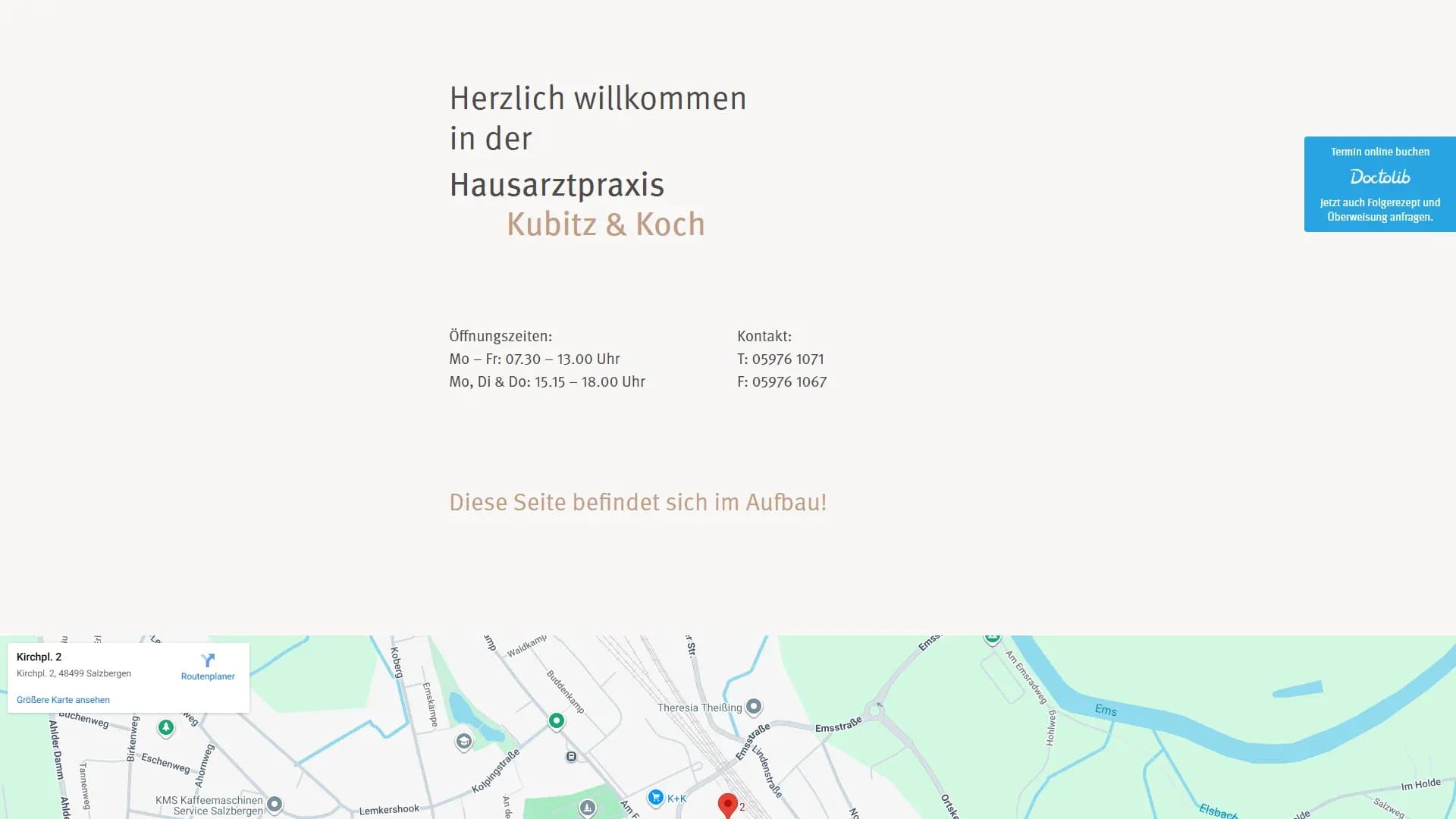 Hausarztpraxis Kubitz Koch — Website